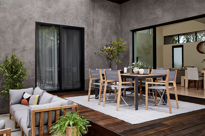 Black Outdoor Dining Set for 4 | Thoughtful Aluminum Design by Outer