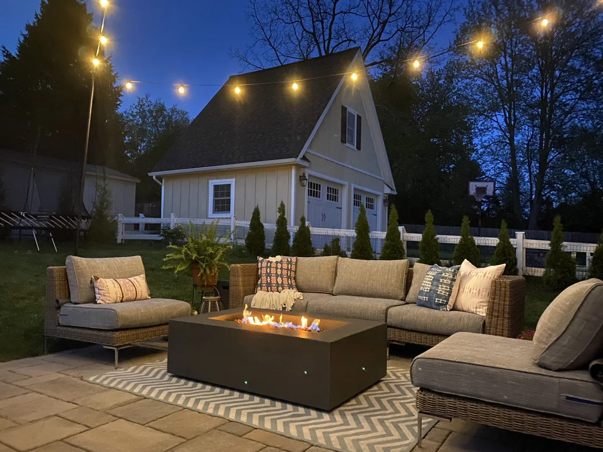 wicker outdoor sofa with fire pit table https://liveouter.com/