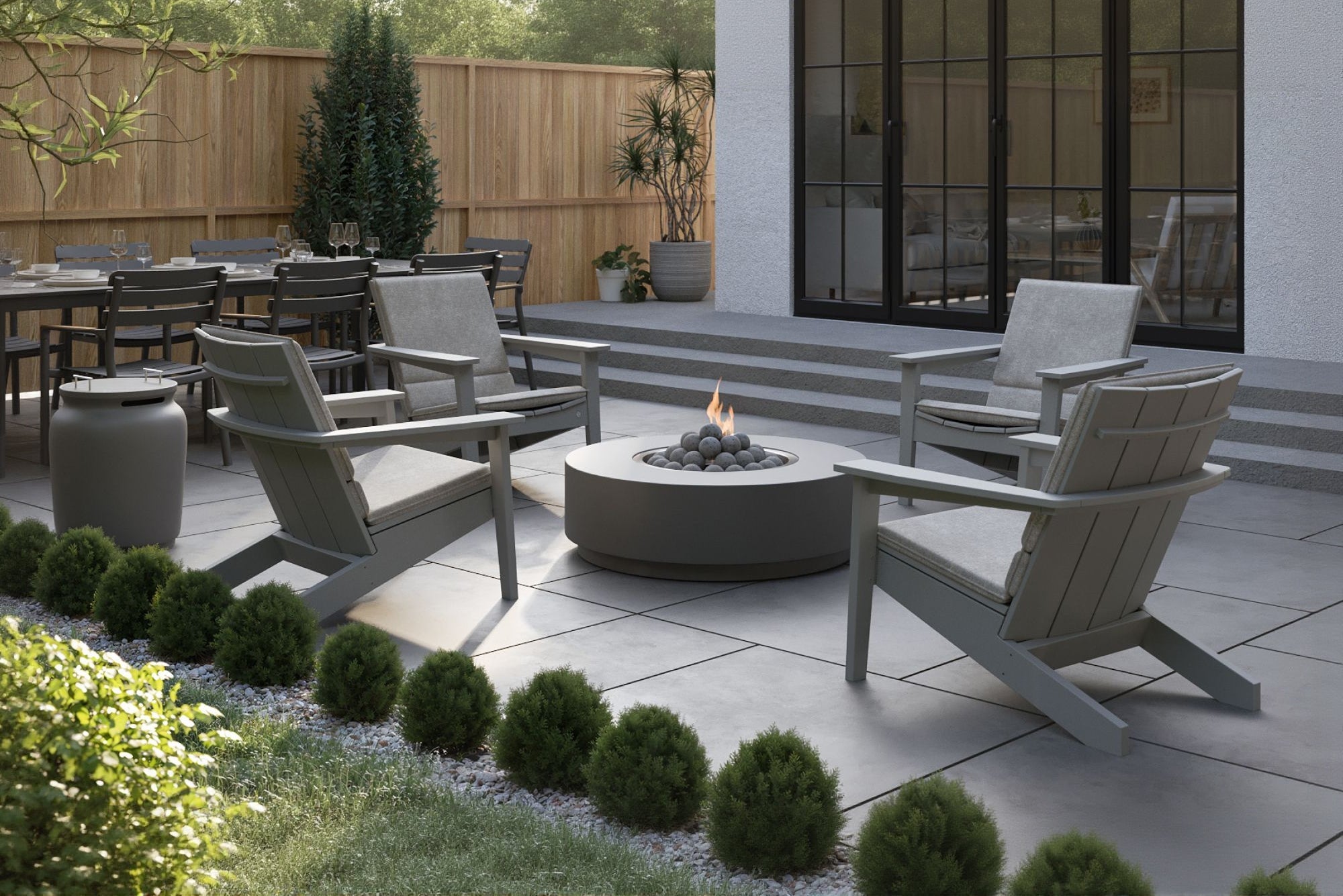Brick Patio Ideas with Fire Pit | Thoughtful Outdoor Living by Outer