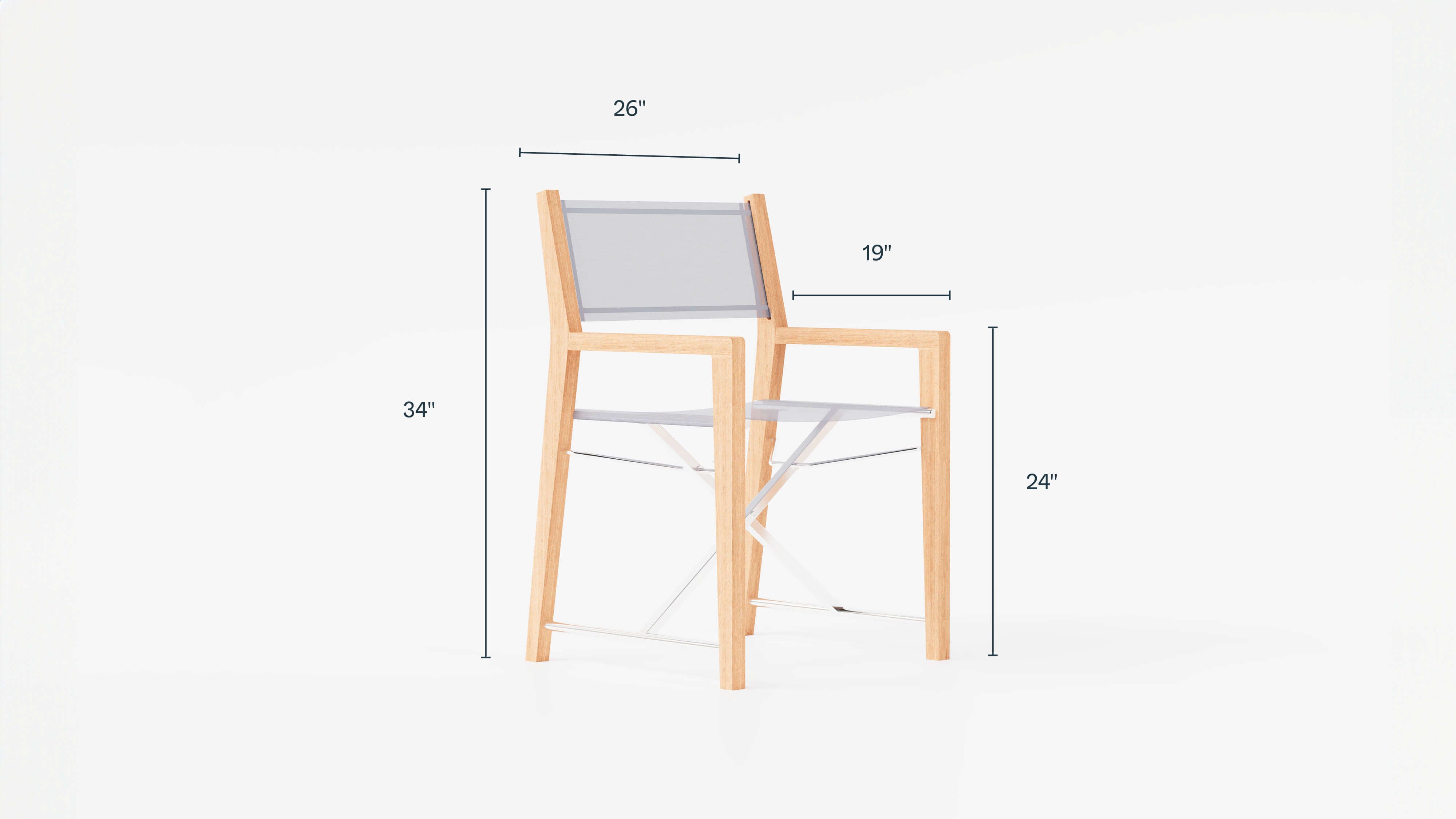 Teak + Aluminum Outdoor Expandable Dining Table + 12 Teak Director's Chairs #color_gray