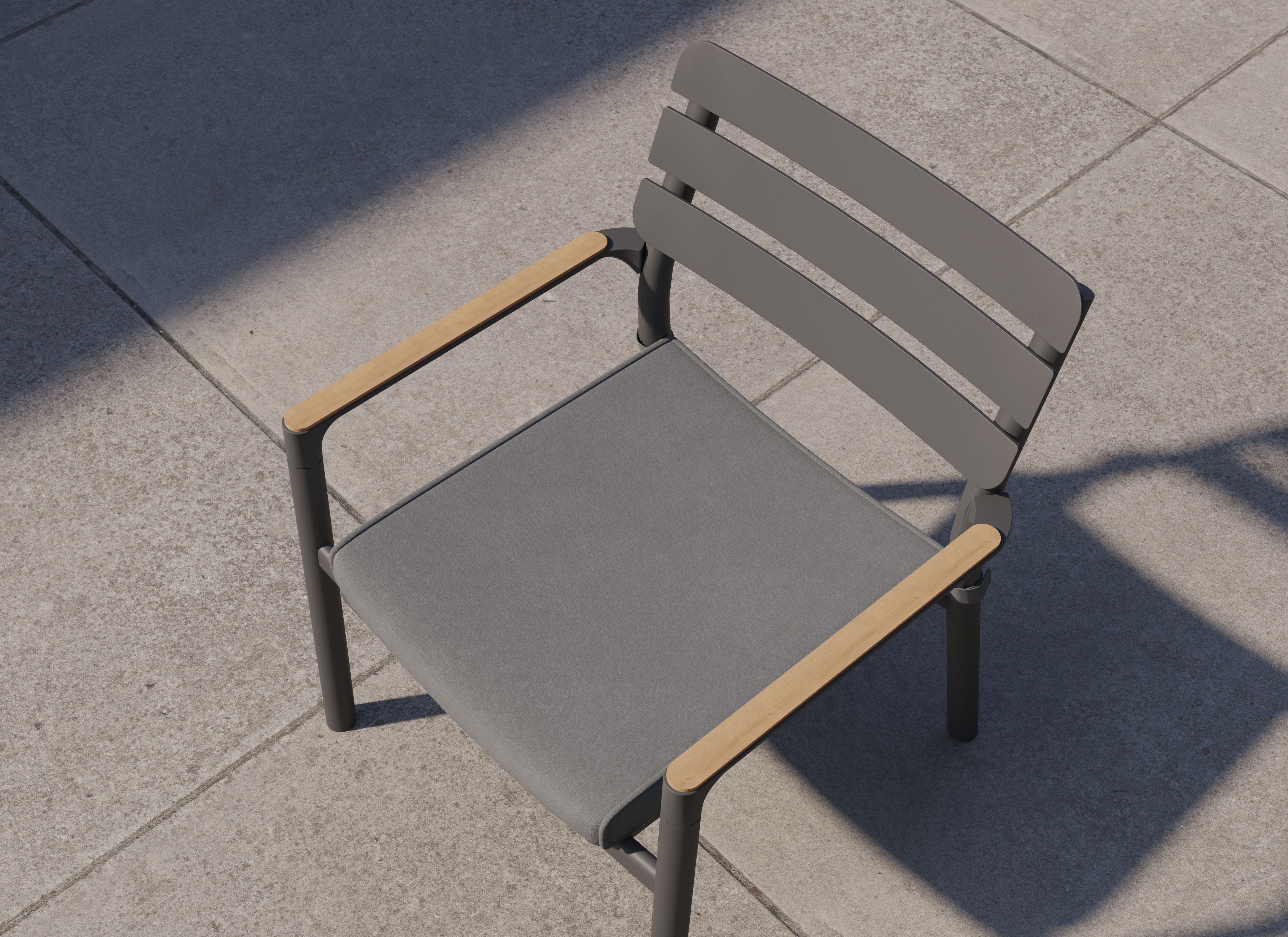 595 Dining Chair Cushion #color_dark pebble gray