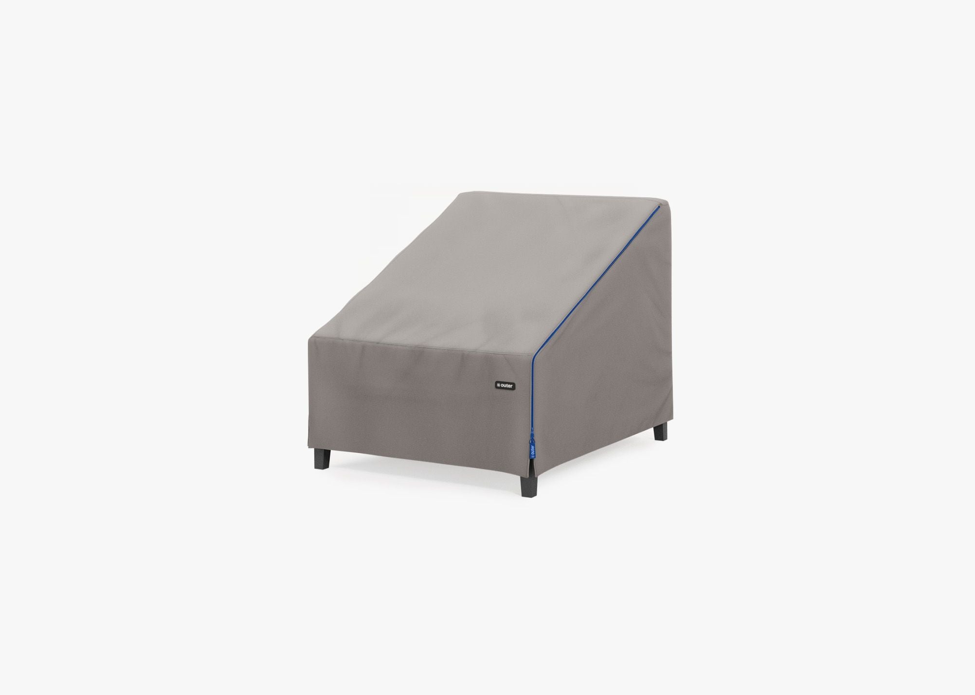 Cover for Aluminum Armless Chair, left 3/4. Protect your Outer seating from rain, dirt, and snow. #title_default title