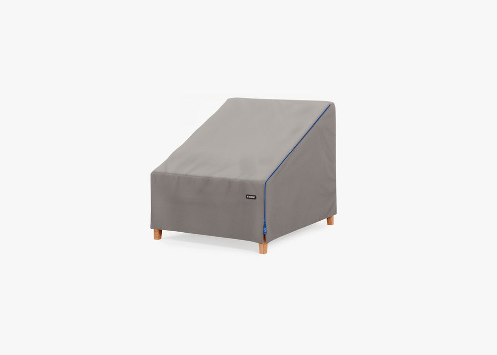 Cover for Teak Armless Chair, left 3/4. Protect your Outer seating from rain, dirt, and snow. #title_default title