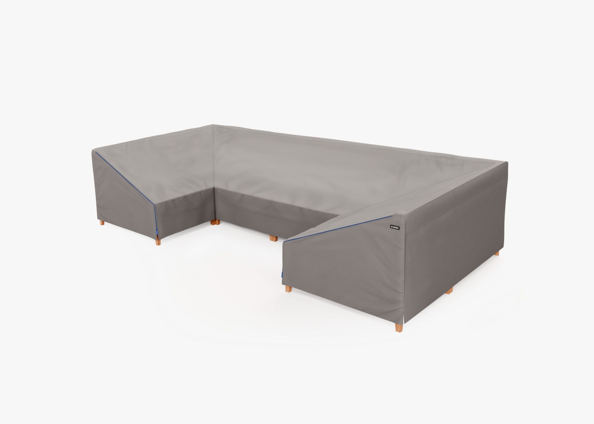 Cover for Teak U Sectional - 6 Seat, left 3/4. Protect your Outer seating from rain, dirt, and snow. #title_default title
