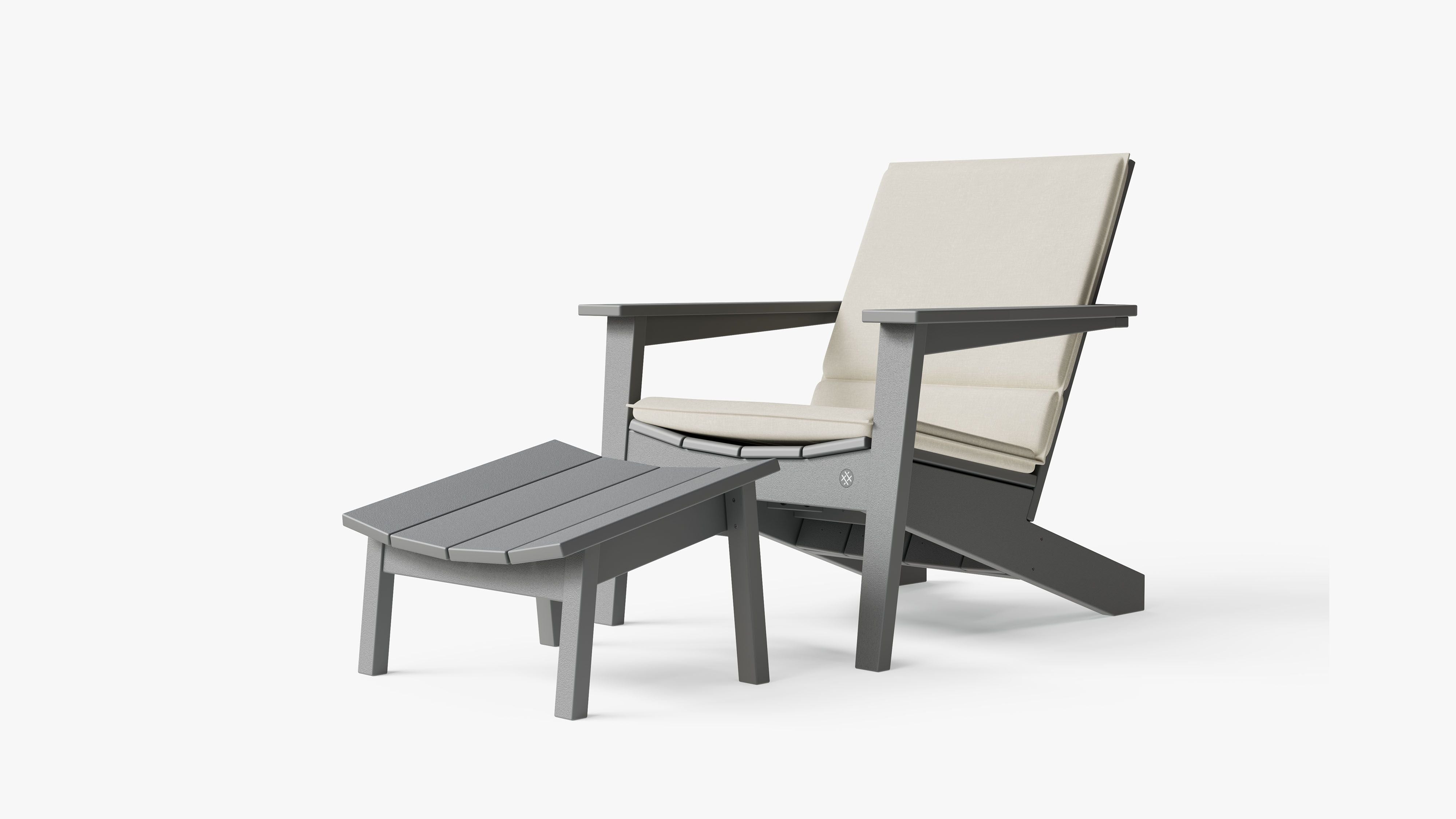 The adirondack shown with optional cushion in Palisades Cream. #color_palisades cream