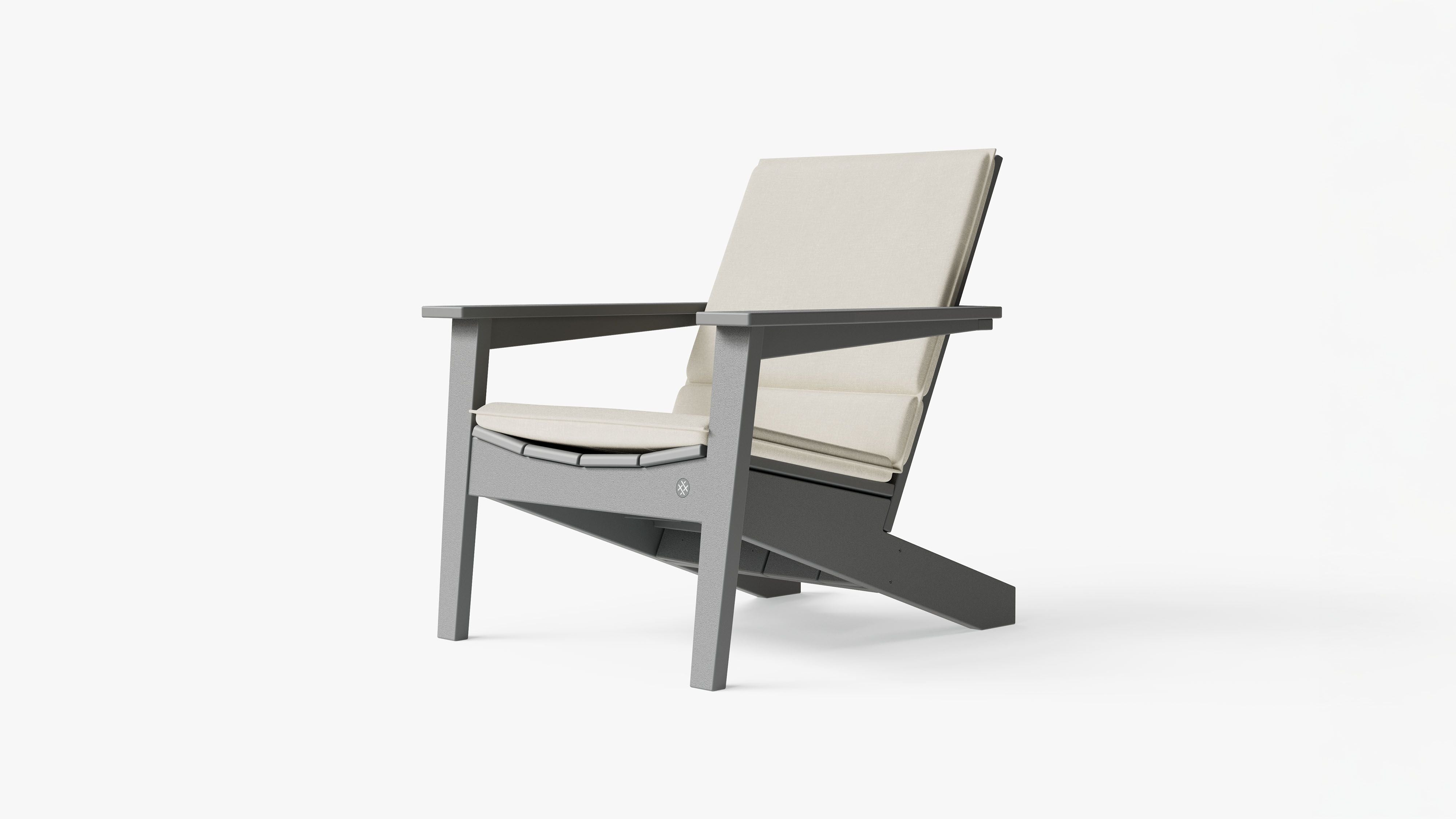 The adirondack shown with optional cushion in Palisades Cream. #color_palisades cream