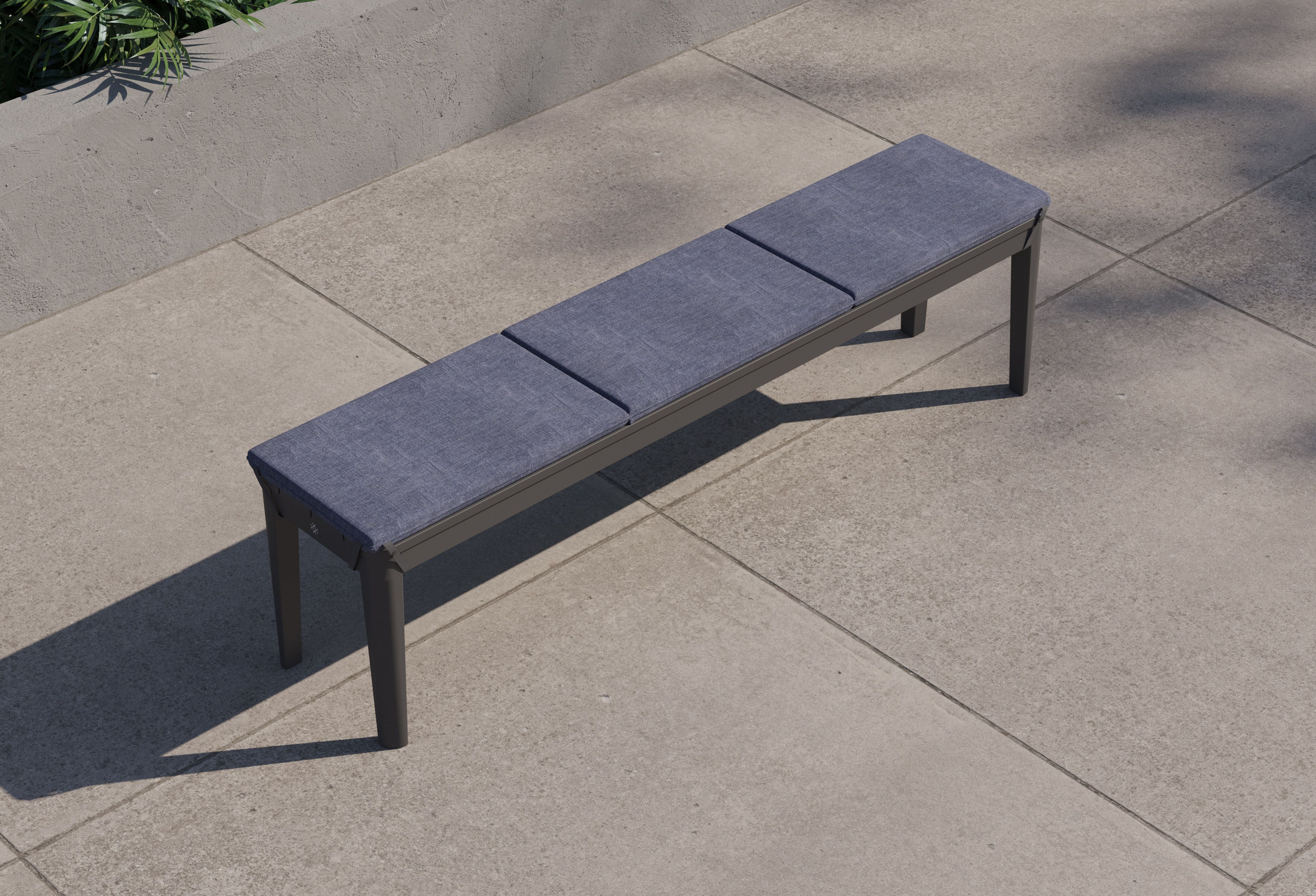 Aluminum Dining Bench Cushion #color_deep sea navy