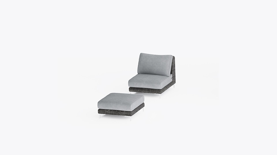 Black Wicker Multifunctional Outdoor Ottoman