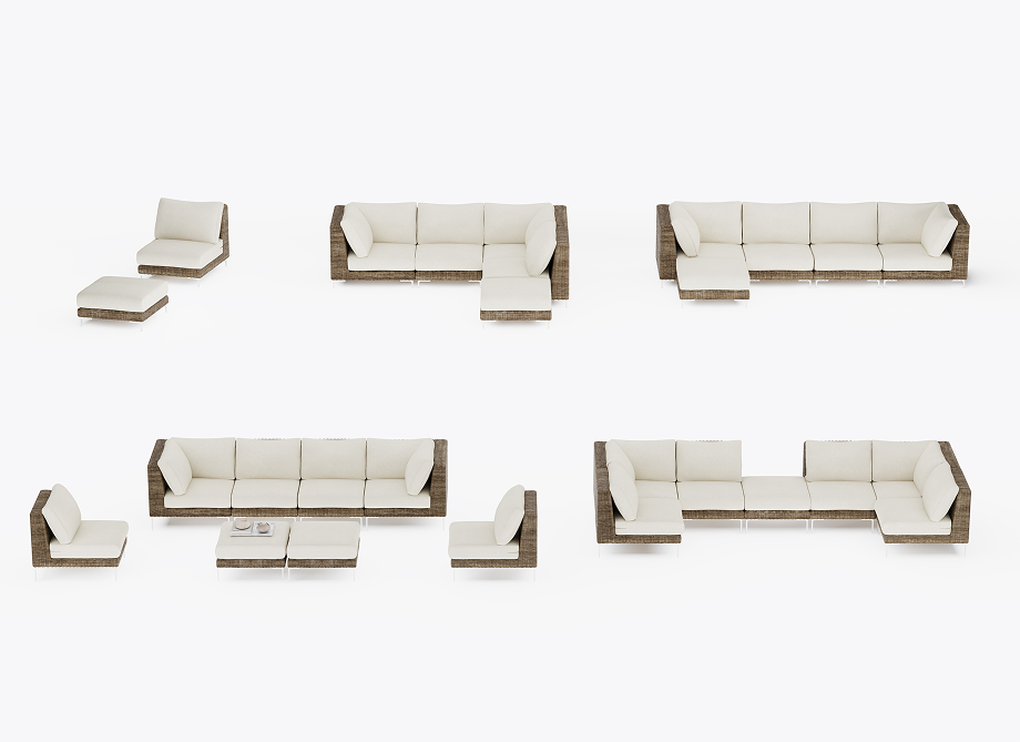 Brown Wicker Outdoor Ottoman