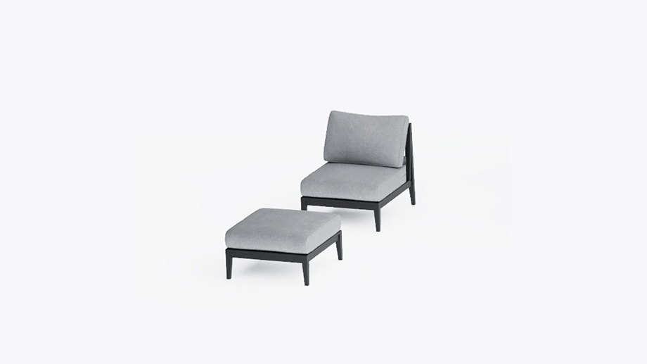 Charcoal Aluminum Multifunctional Outdoor Ottoman
