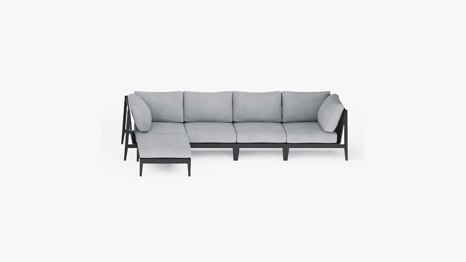 Charcoal Aluminum Multifunctional Outdoor Ottoman