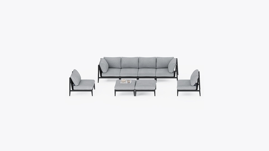 Charcoal Aluminum Multifunctional Outdoor Ottoman