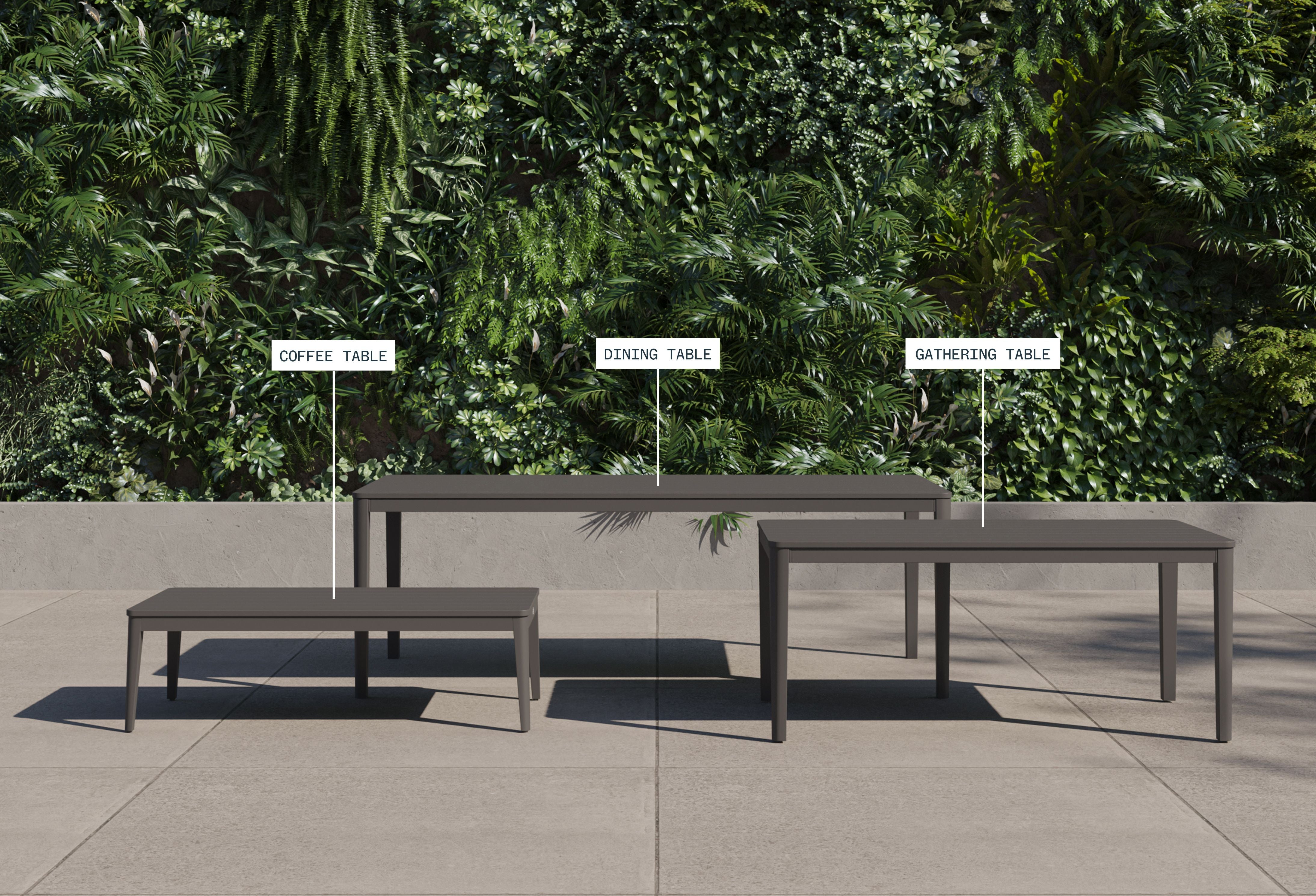 Aluminum Outdoor Gathering Table #color_charcoal