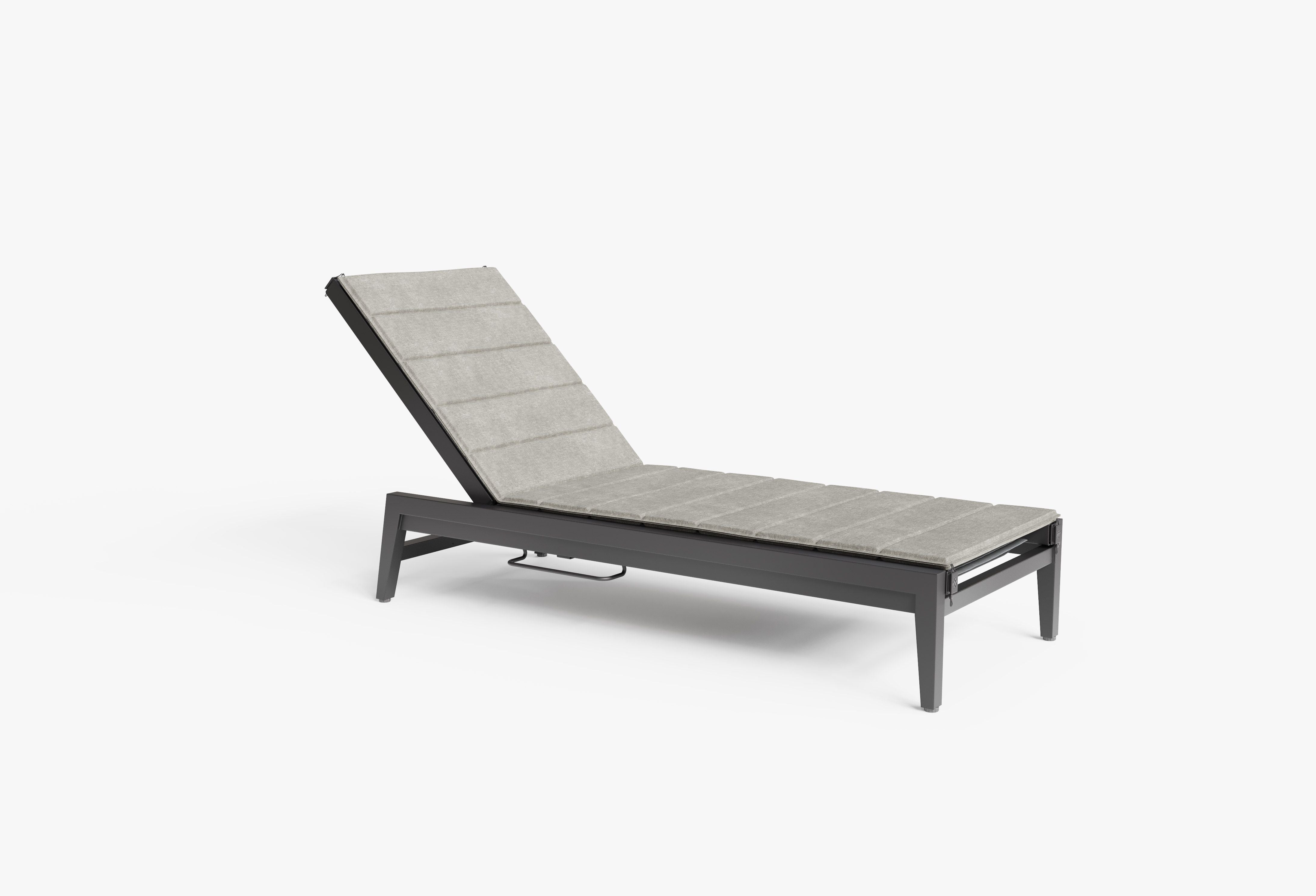 The Chaise Lounge shown with optional cushion in Sandstone Gray. #color_sandstone gray