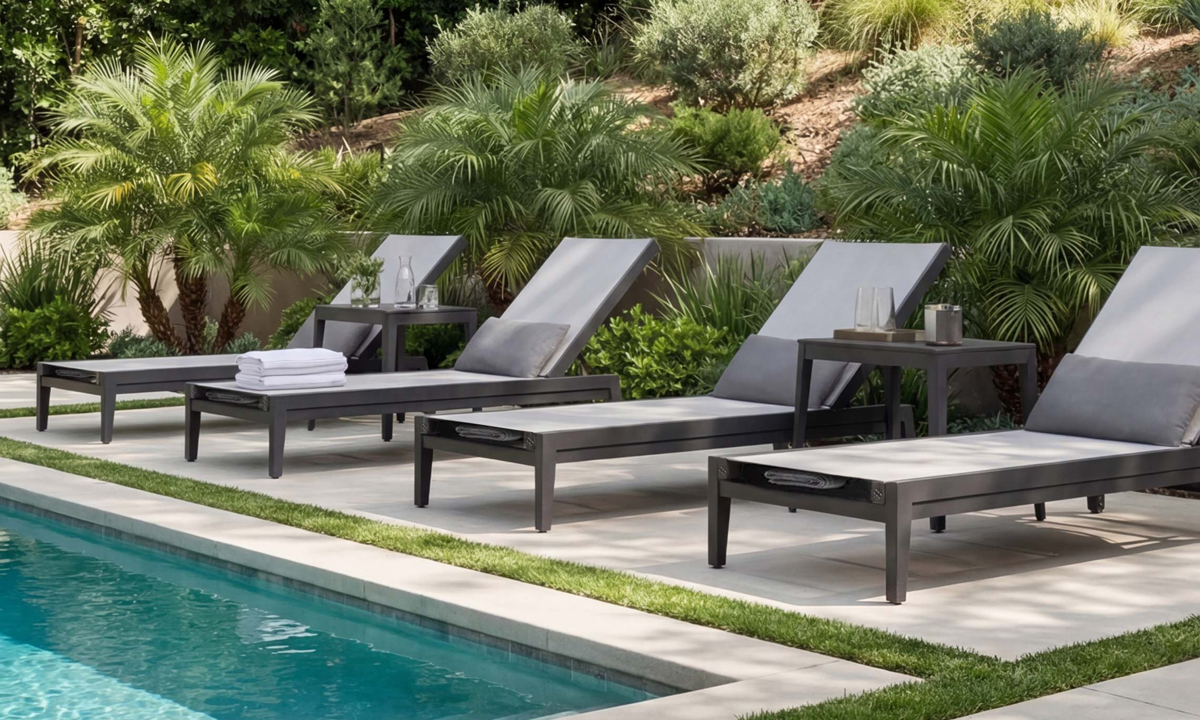 Aluminum Outdoor Infinity Chaise Lounge