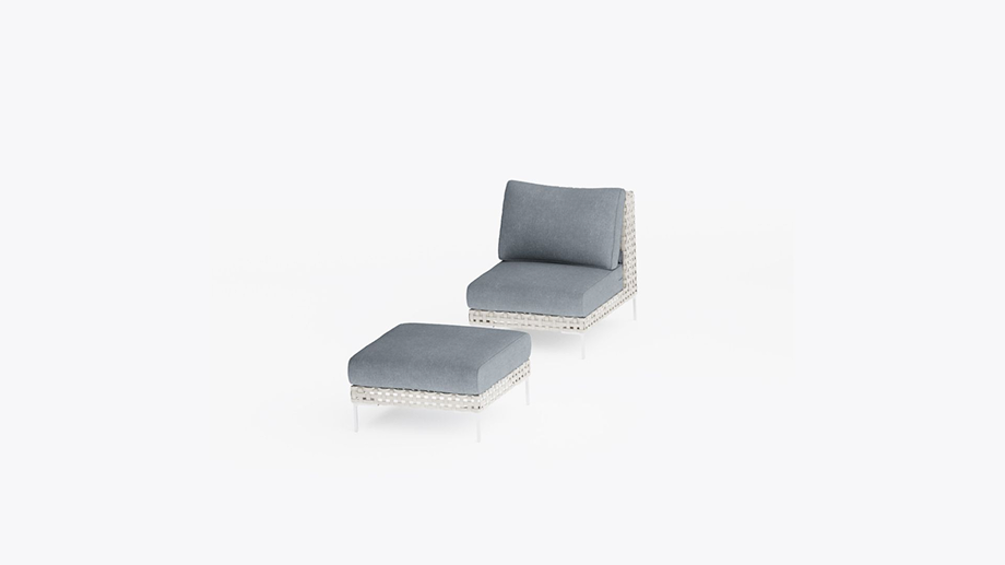 Open Weave Wicker Multifunctional Outdoor Ottoman