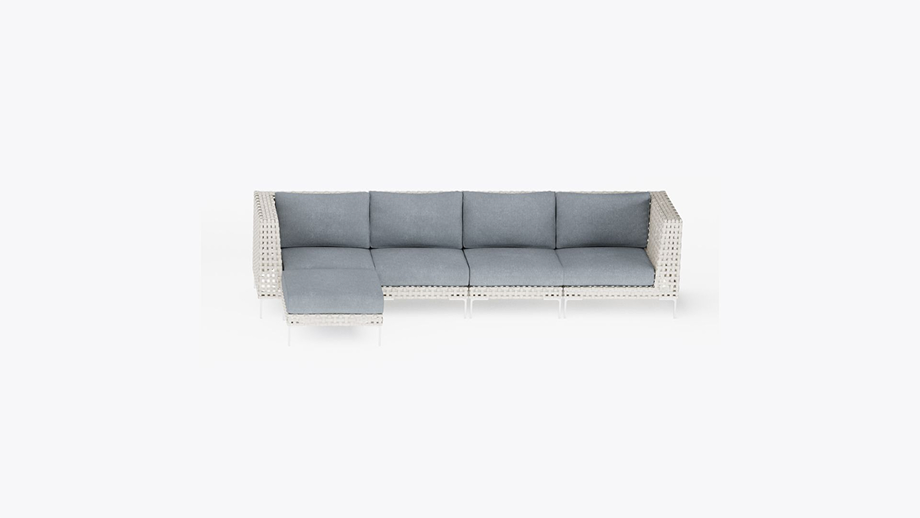 Open Weave Wicker Multifunctional Outdoor Ottoman