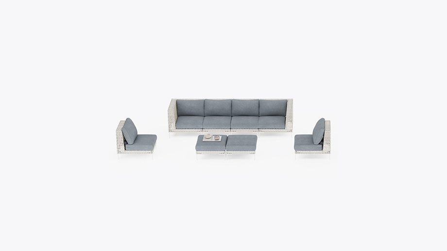 Open Weave Wicker Multifunctional Outdoor Ottoman