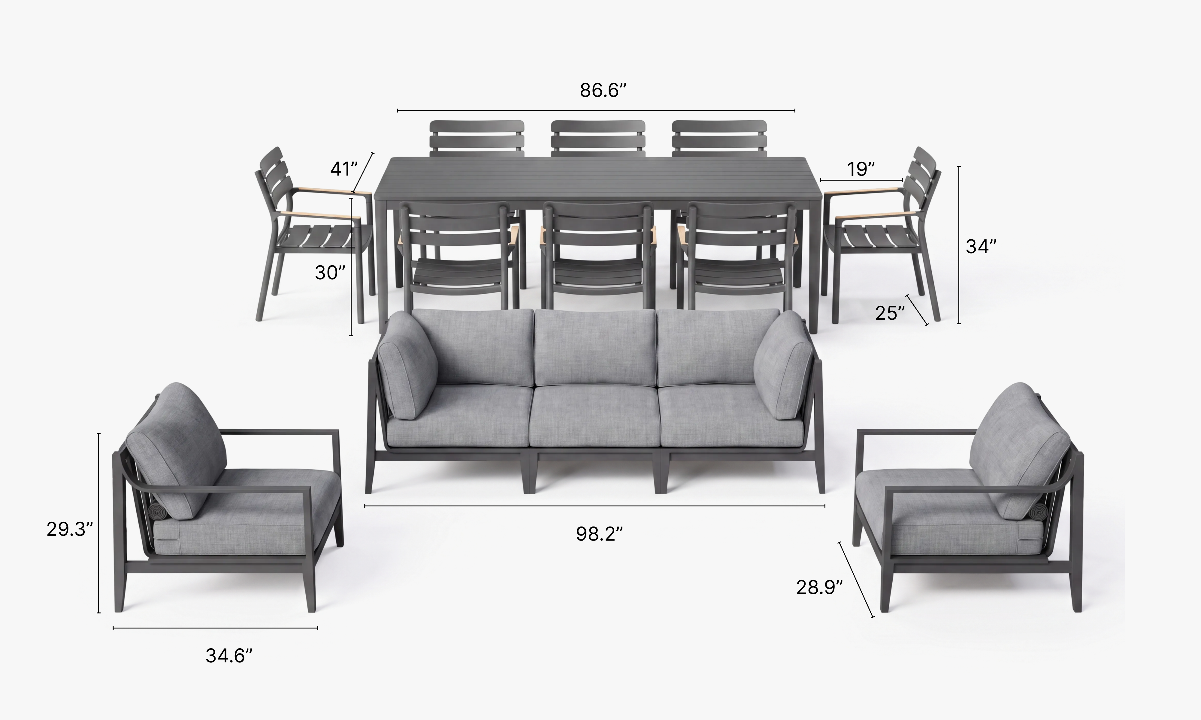 Outer-Pacific-Fog-Gray-Charcoal-Aluminum-Sofa_8_Seat-Dining-Set2. #color_pacific fog gray