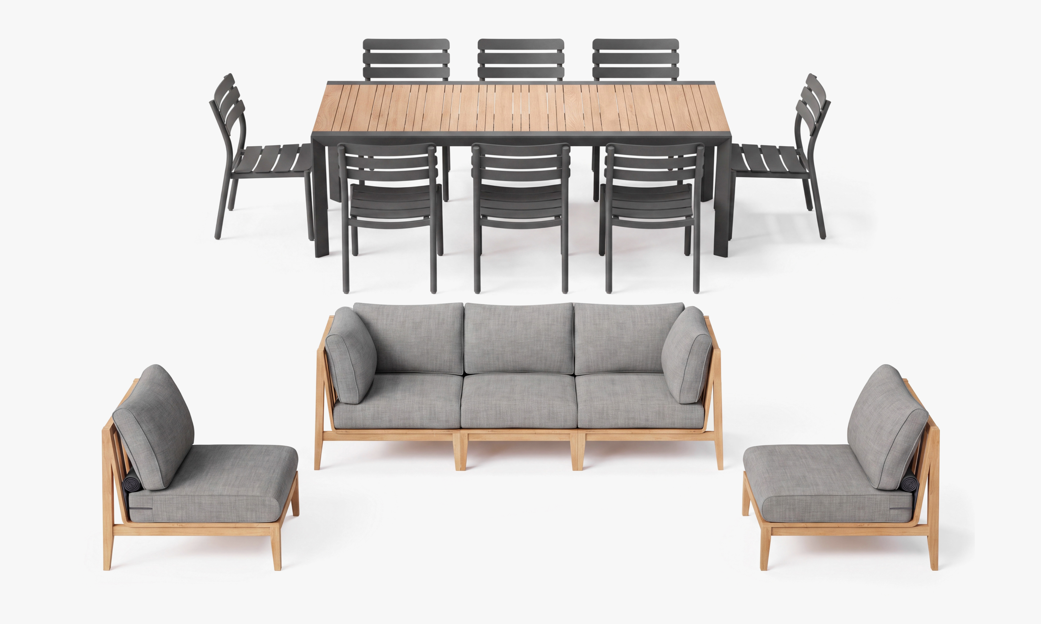 Outer-Pacific-Fog-Gray-Teak-Sofa_Extendable-Dining-Entertaining-Set1. #color_pacific fog gray