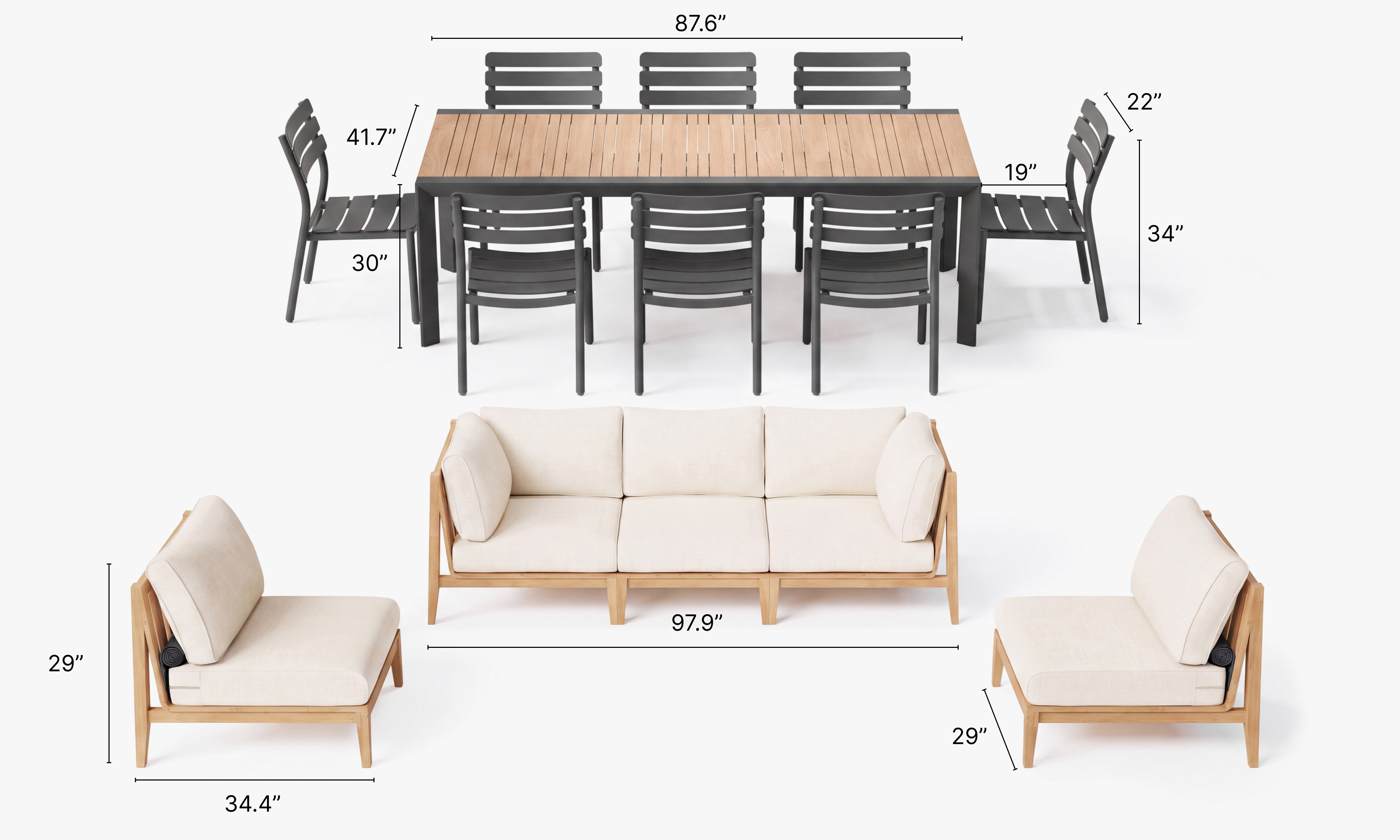 Outer-Palisades-Cream-Teak-Sofa_Extendable-Dining-Entertaining-Set2. #color_palisades cream