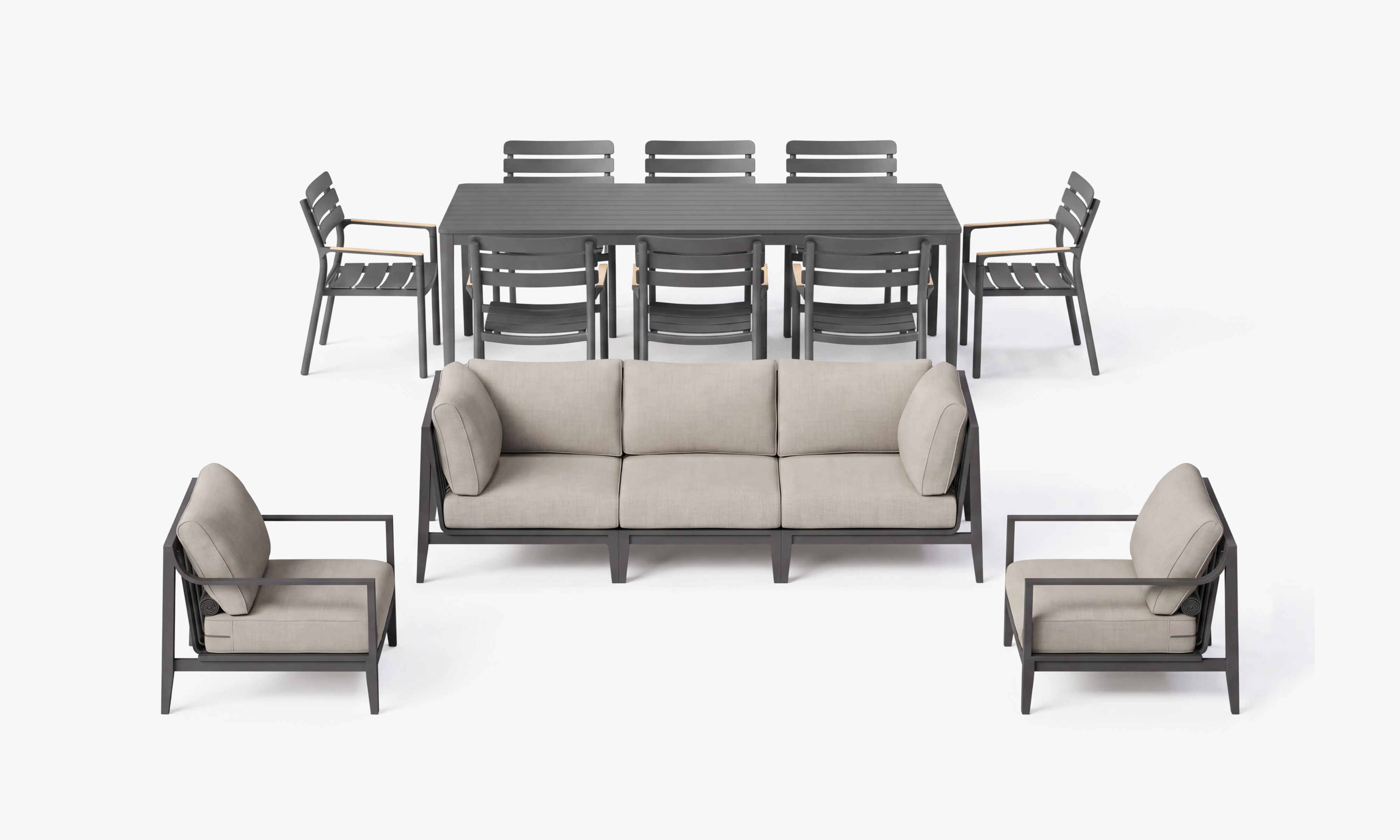 Outer-Sandstone-Gray-Charcoal-Aluminum-Sofa_8_Seat-Dining-Set1. #color_sandstone gray