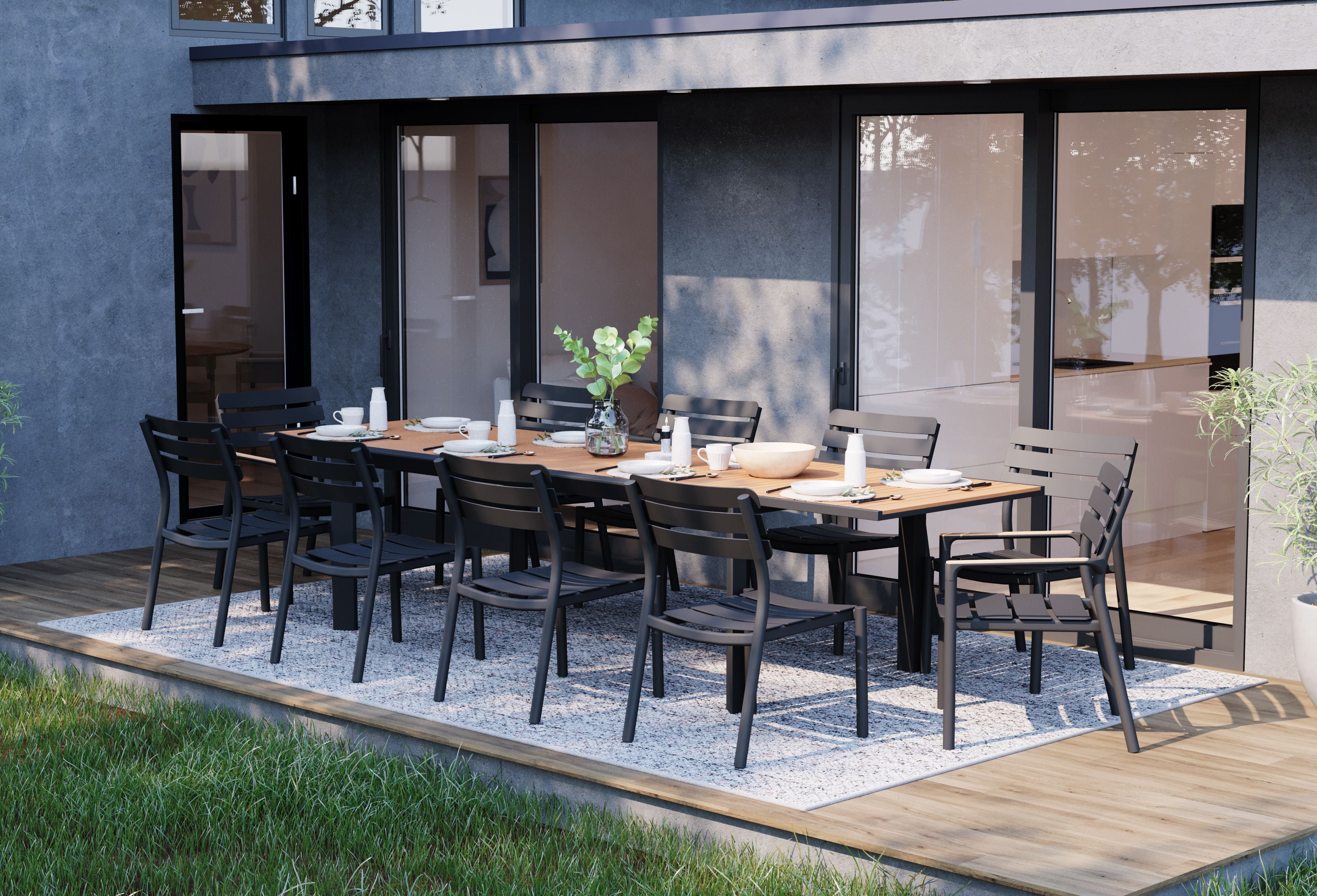 595 Dining Armless Chair #color_charcoal