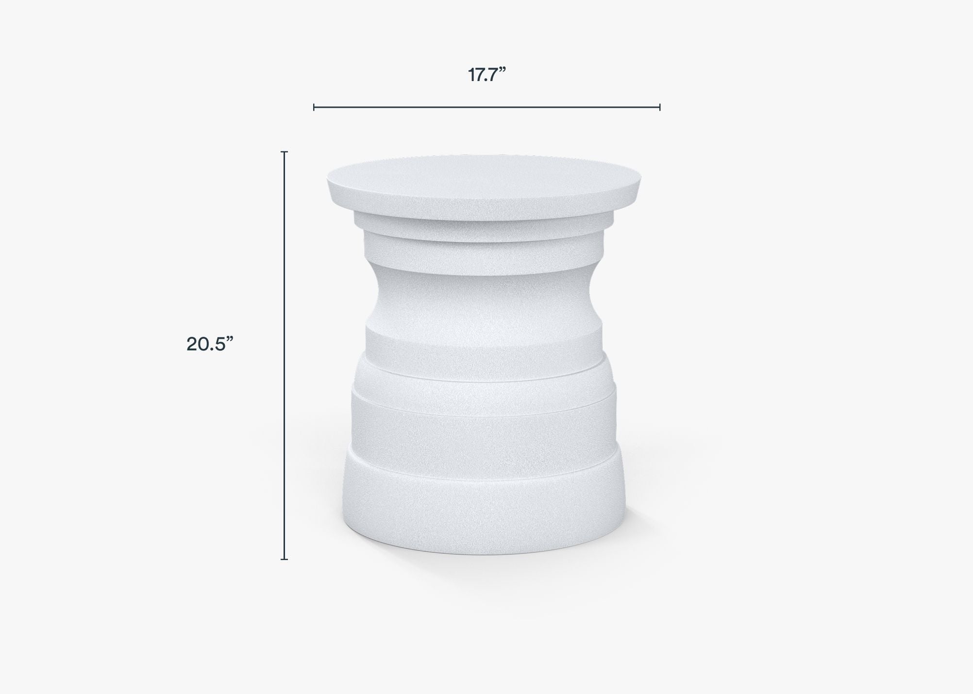 Concrete Outdoor Side Table - Tiered design dimensions in inches, also listed under Dimensions & Weights. #table color_(unavailable) white