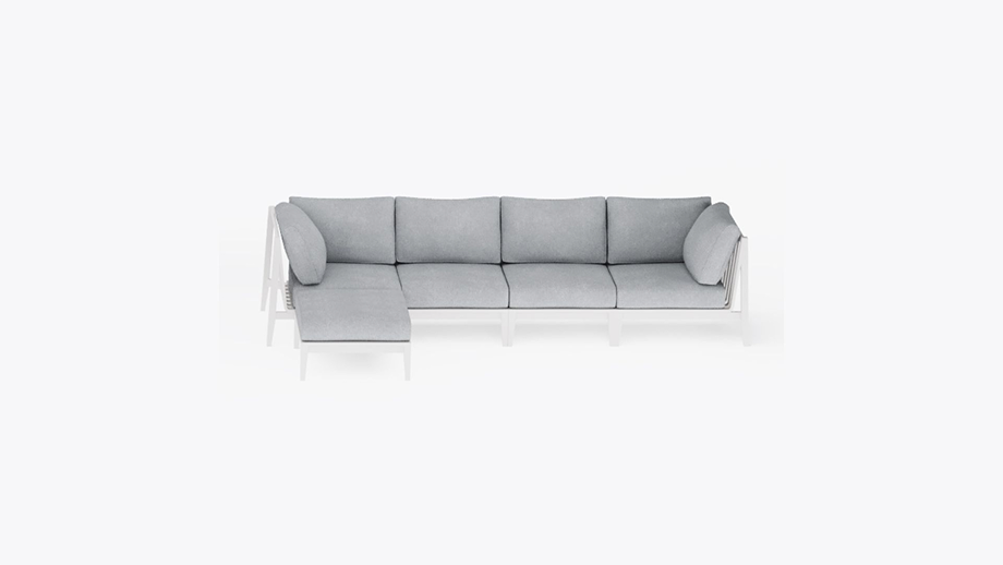 White Aluminum Multifunctional Outdoor Ottoman