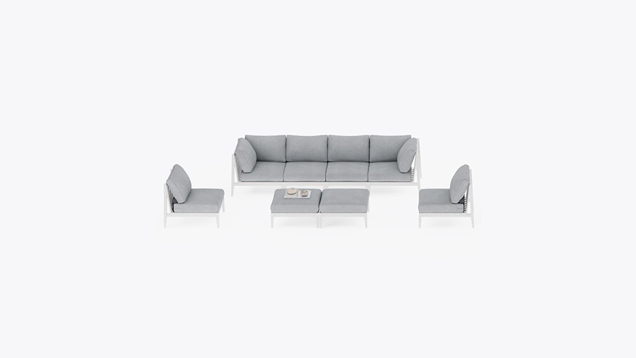 White Aluminum Multifunctional Outdoor Ottoman
