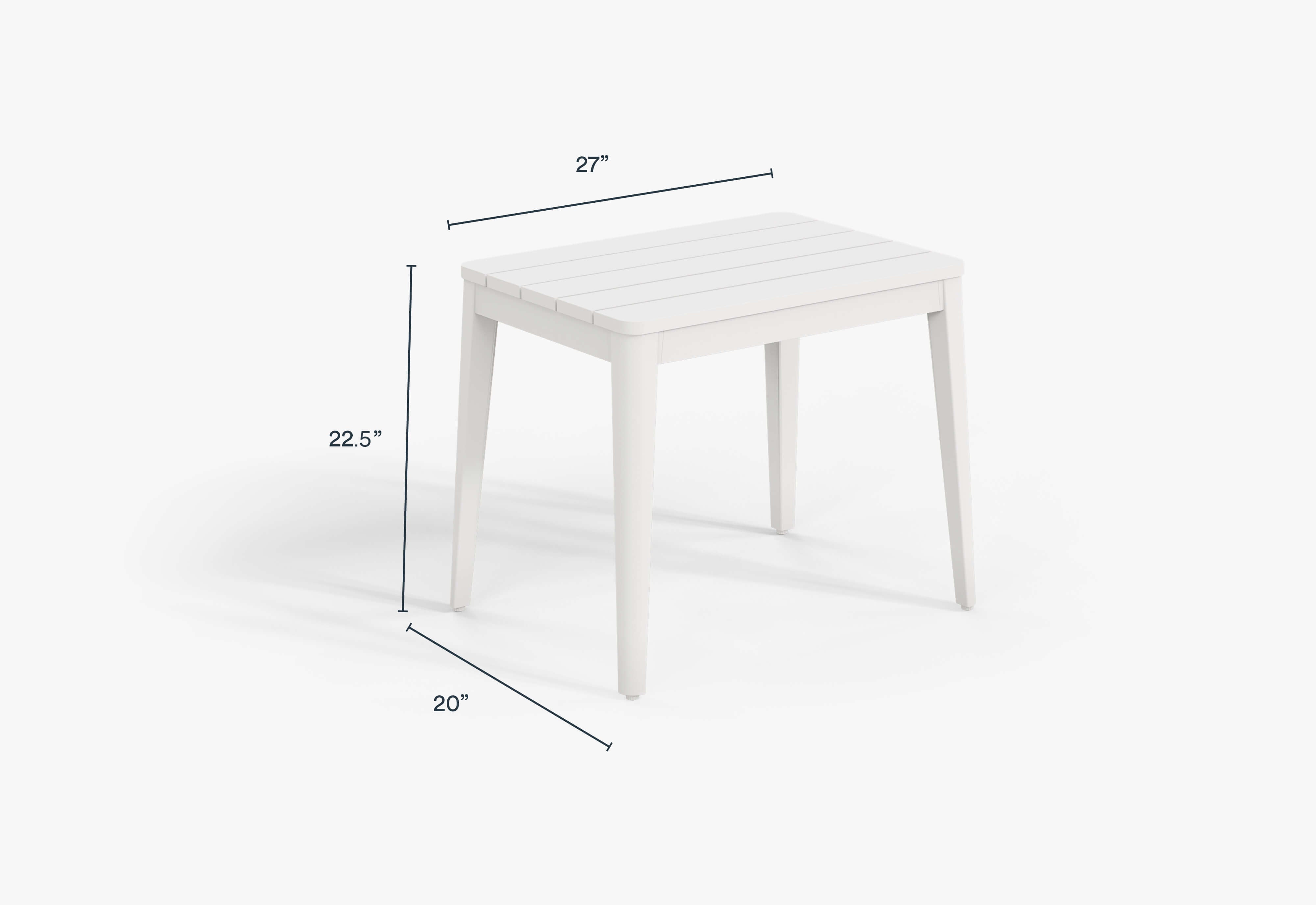 Aluminum Outdoor Side Table - Rectangular #table color_(unavailable) white
