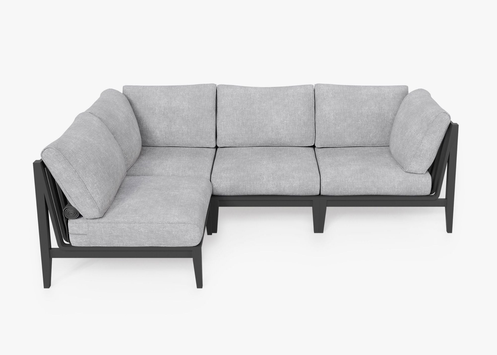 The Aluminum L Sectional - 4 Seat in Pacific Fog Gray #title_default title