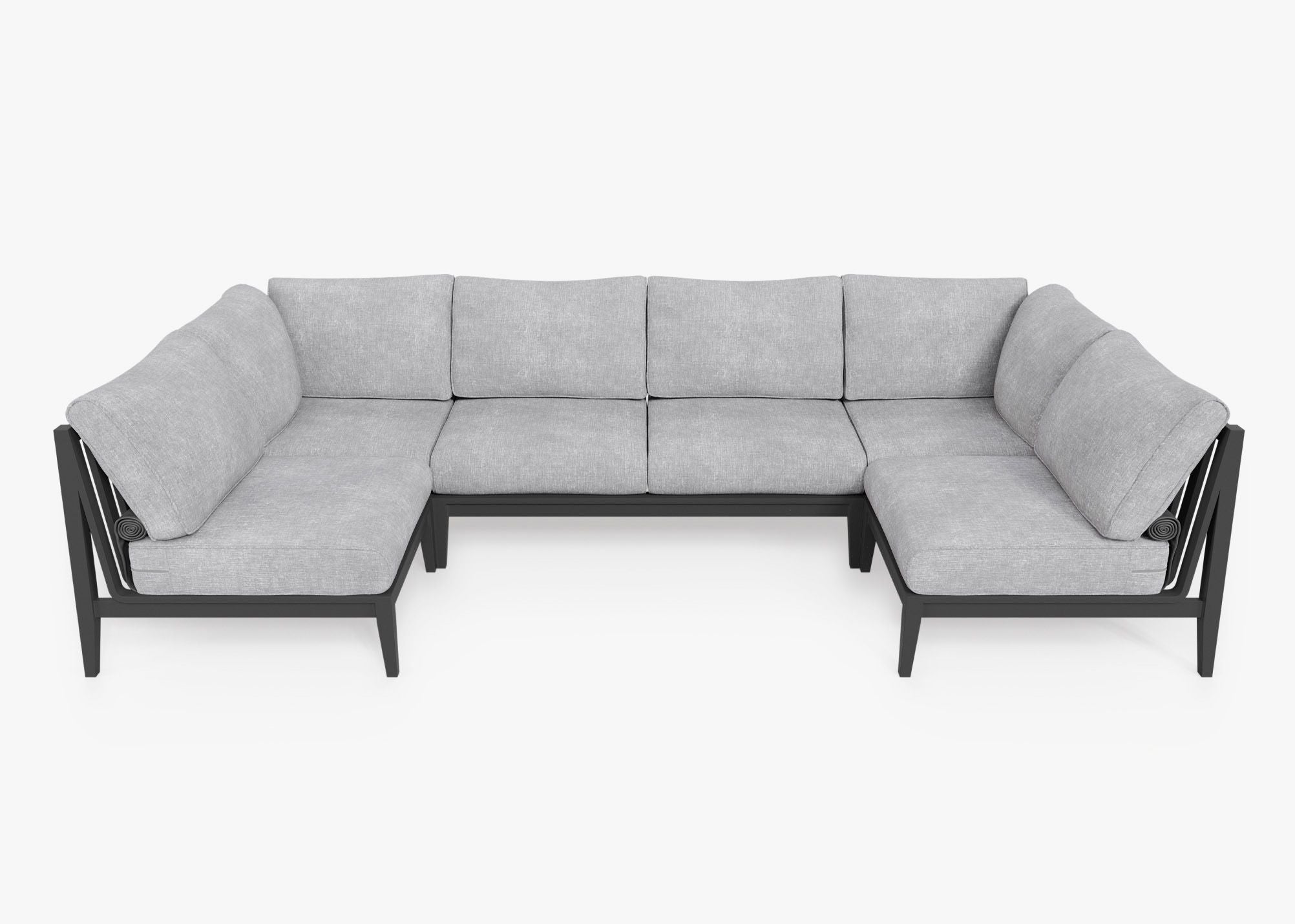 Aluminum U Sectional - 6 Seat in Pacific Fog Gray. #title_default title