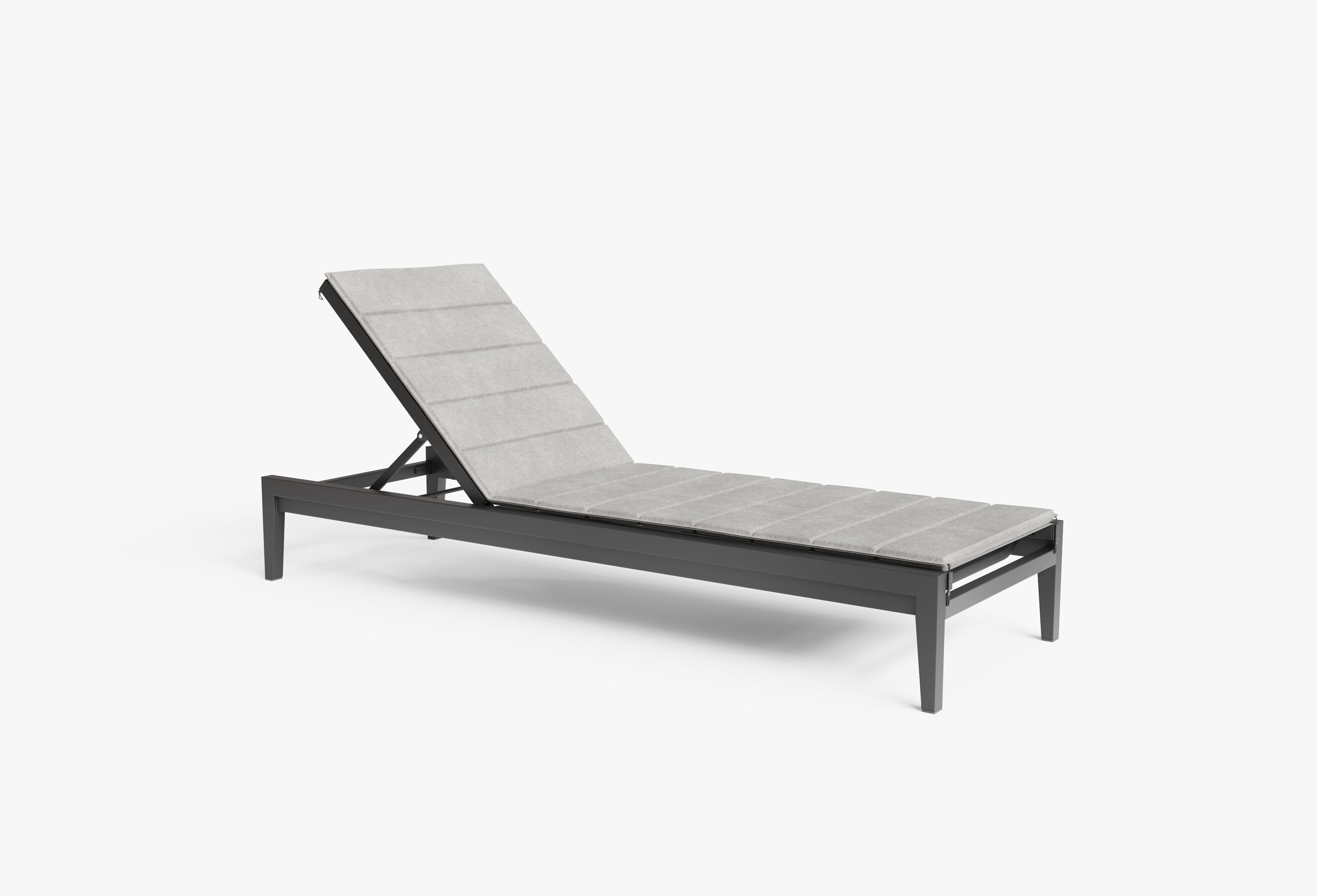 The Aluminum Core Chaise Lounge, 3/4 view. #title_default title