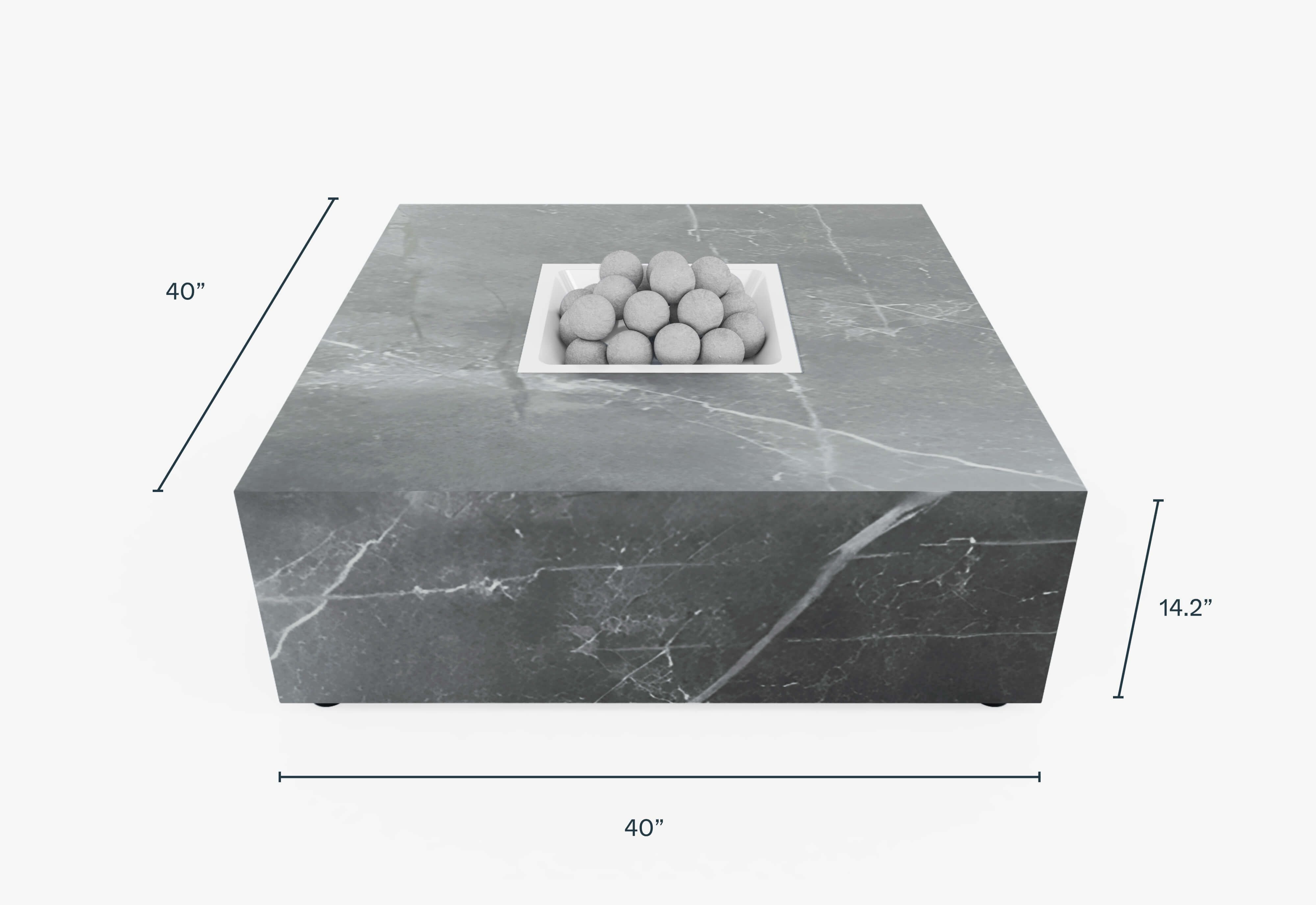 Square OuterStone Fire Pit with Dimensions