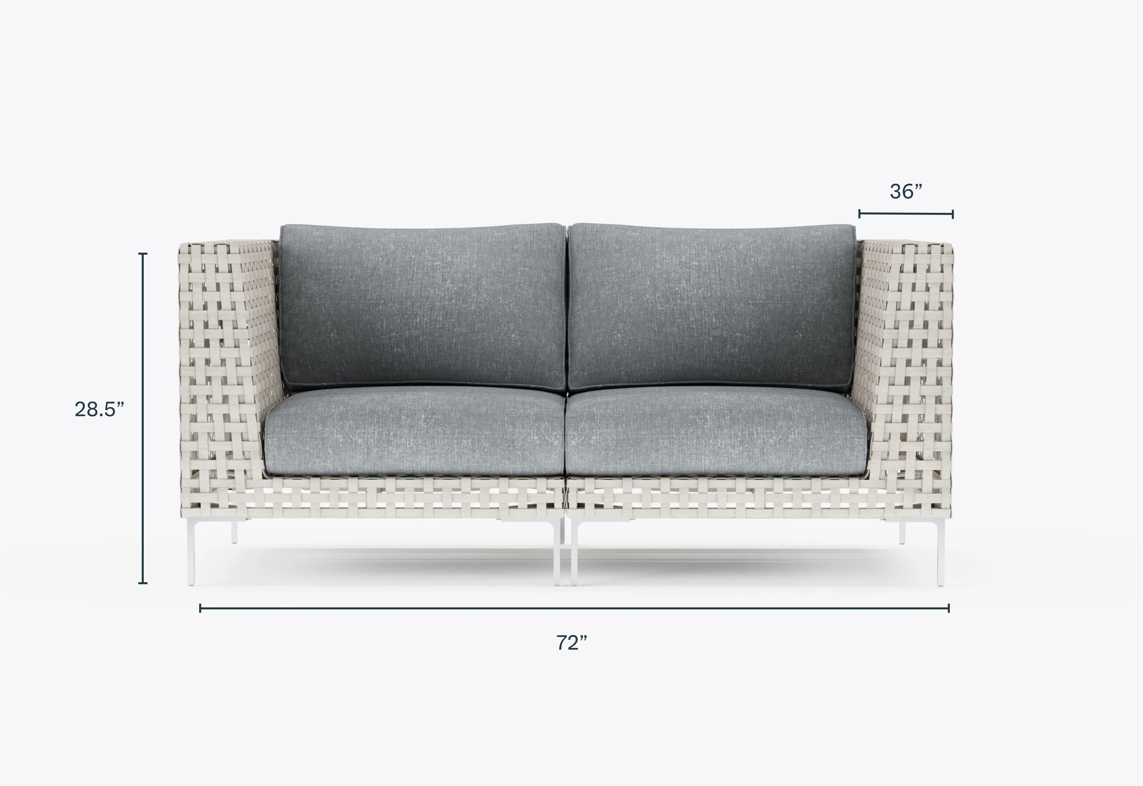 Open Weave Wicker Outdoor Loveseat