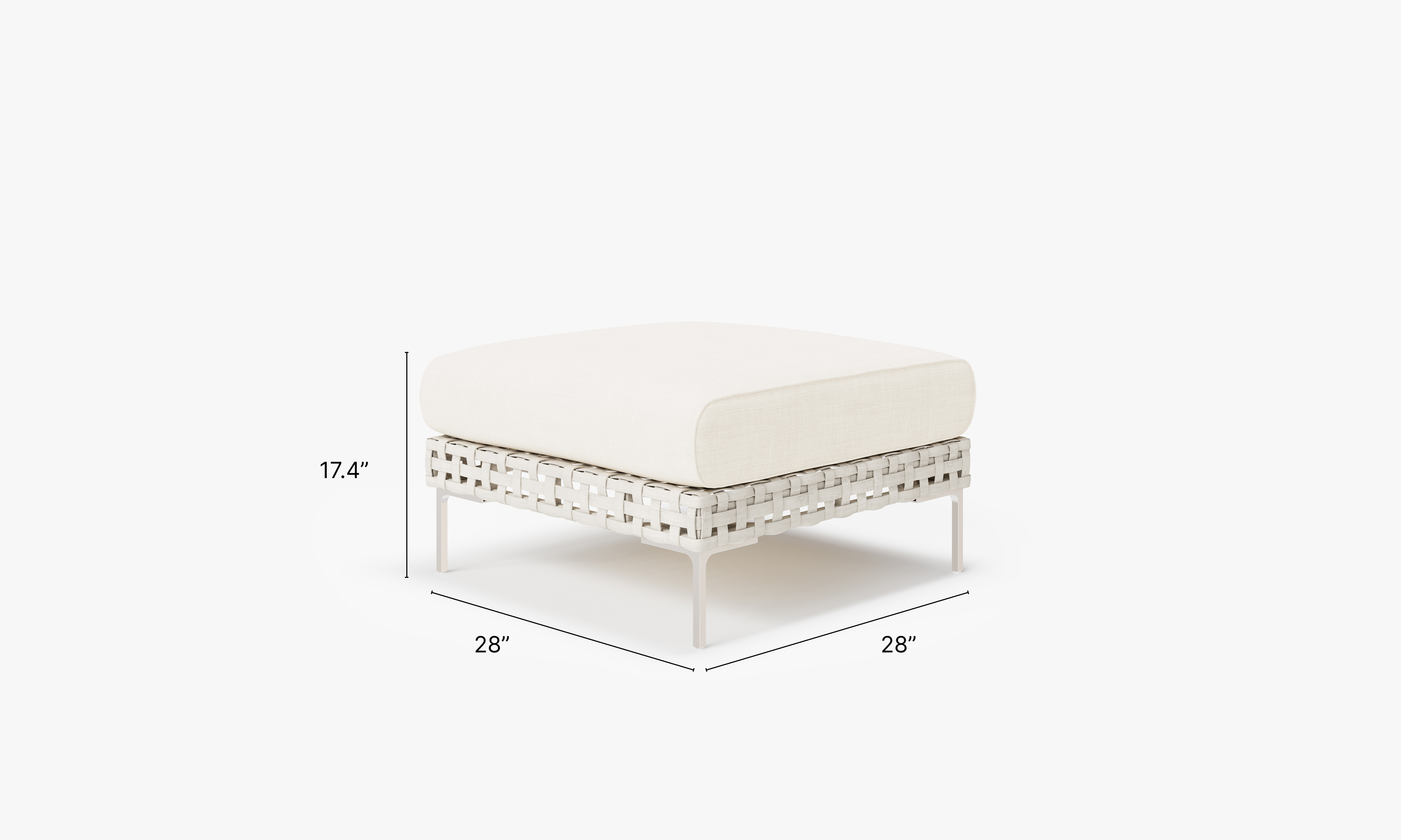 Open Weave Wicker Outdoor Ottoman #color_palisades cream