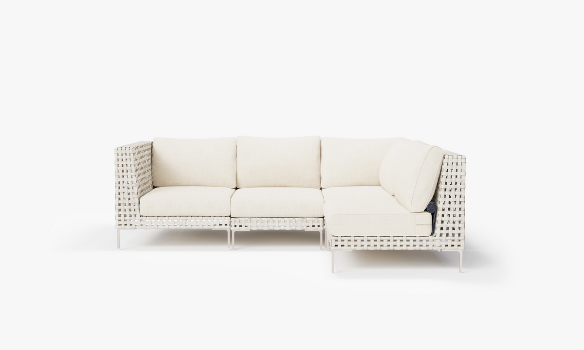 Open Weave Wicker Outdoor L Sectional - 4 Seat in Palisades Cream #color_palisades cream