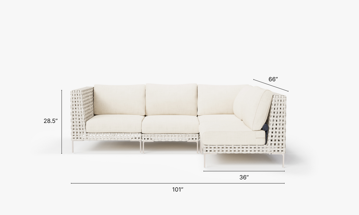 Open Weave Wicker Outdoor L Sectional - 4 Seat in Palisades Cream #color_palisades cream