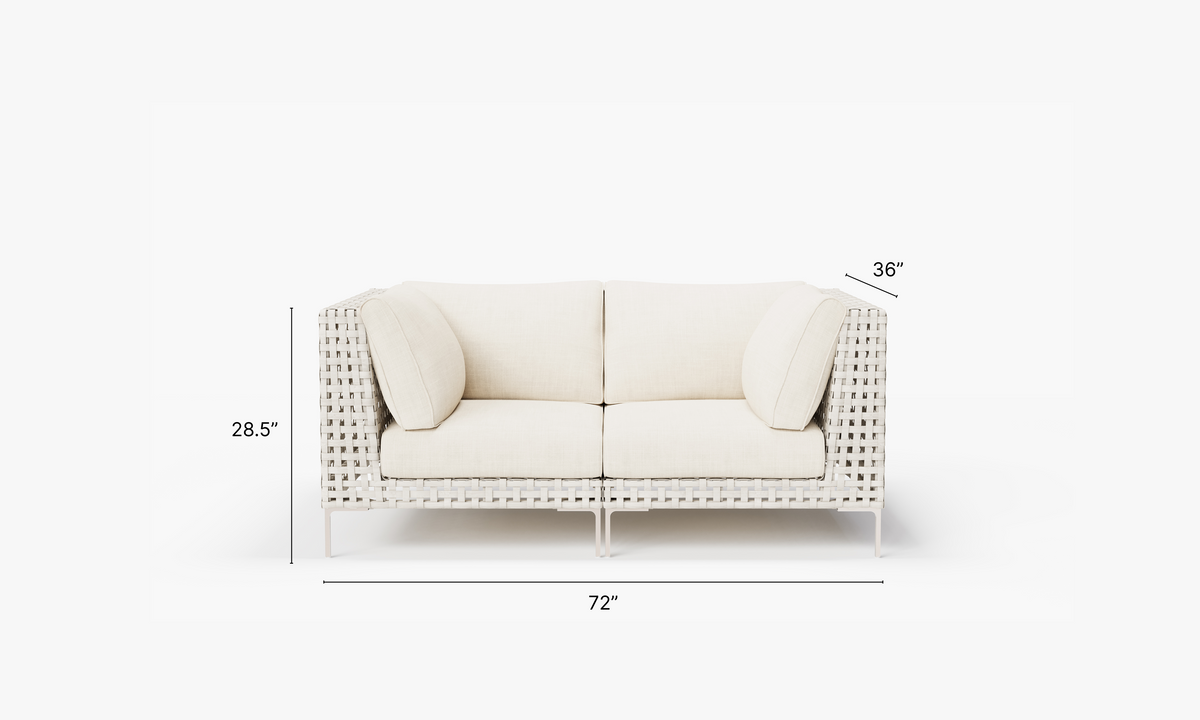 Open Weave Wicker Outdoor Loveseat in Palisades Cream #color_palisades cream