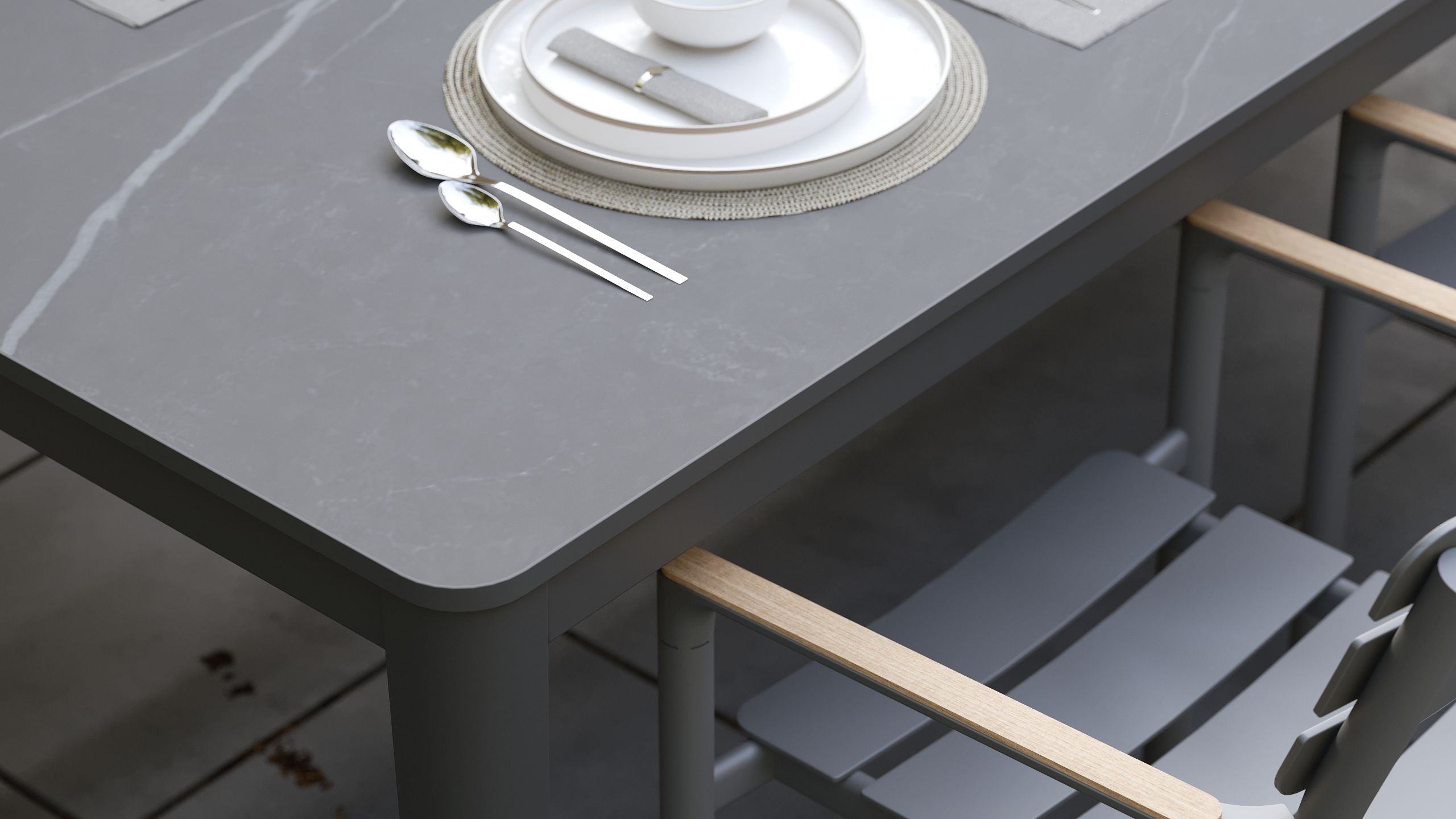 OuterStone Outdoor Dining Table + 8 595 Dining Armchairs