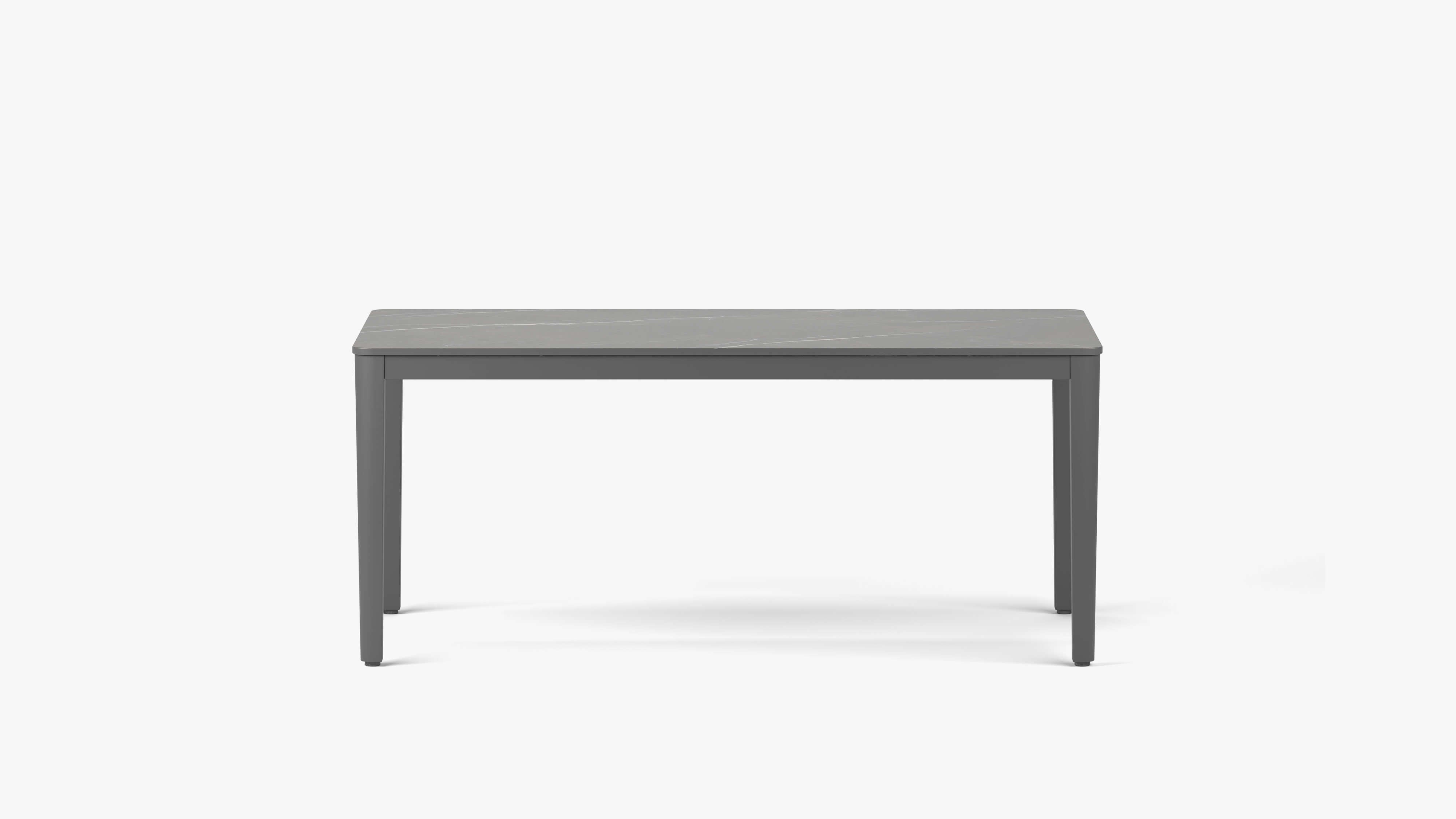 The OuterStone Gathering Table in Mineral Gray, front view. #color_mineral gray