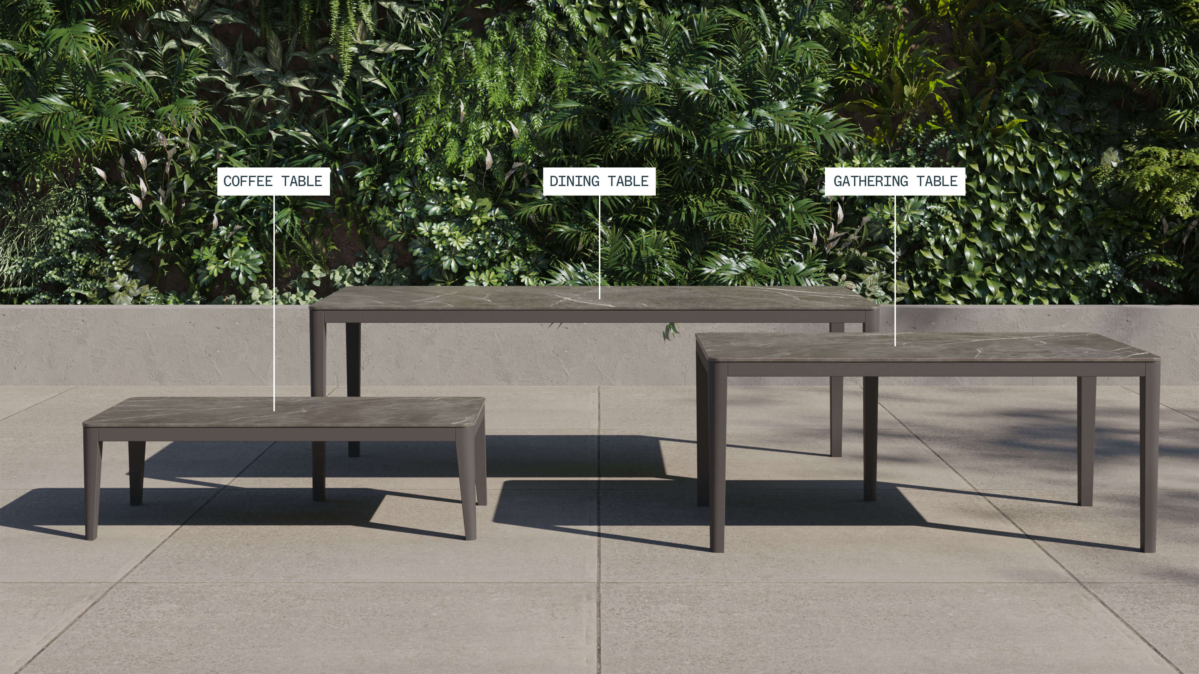 OuterStone Outdoor Gathering Table #color_mineral gray