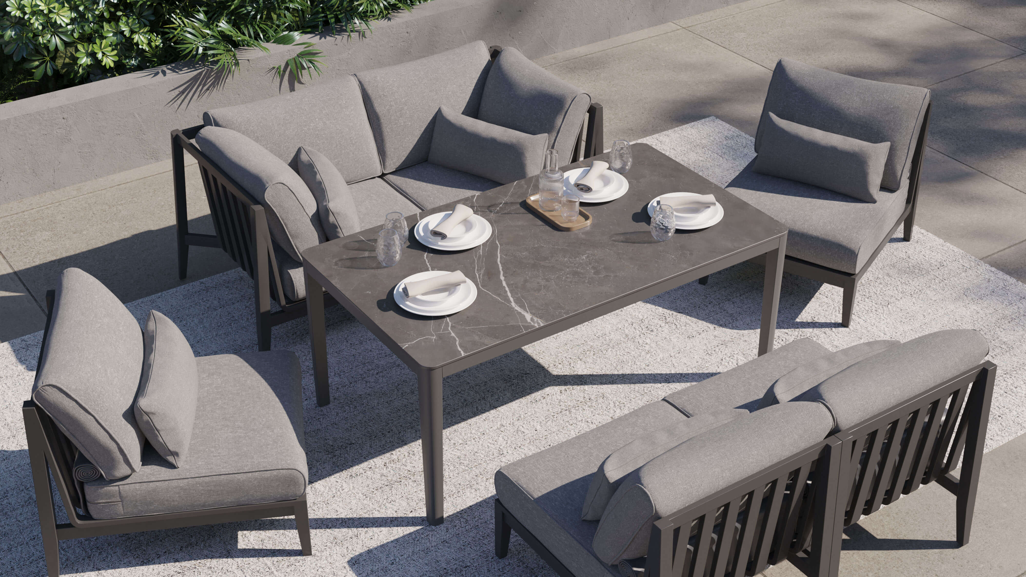 OuterStone Outdoor Gathering Table #color_mineral gray