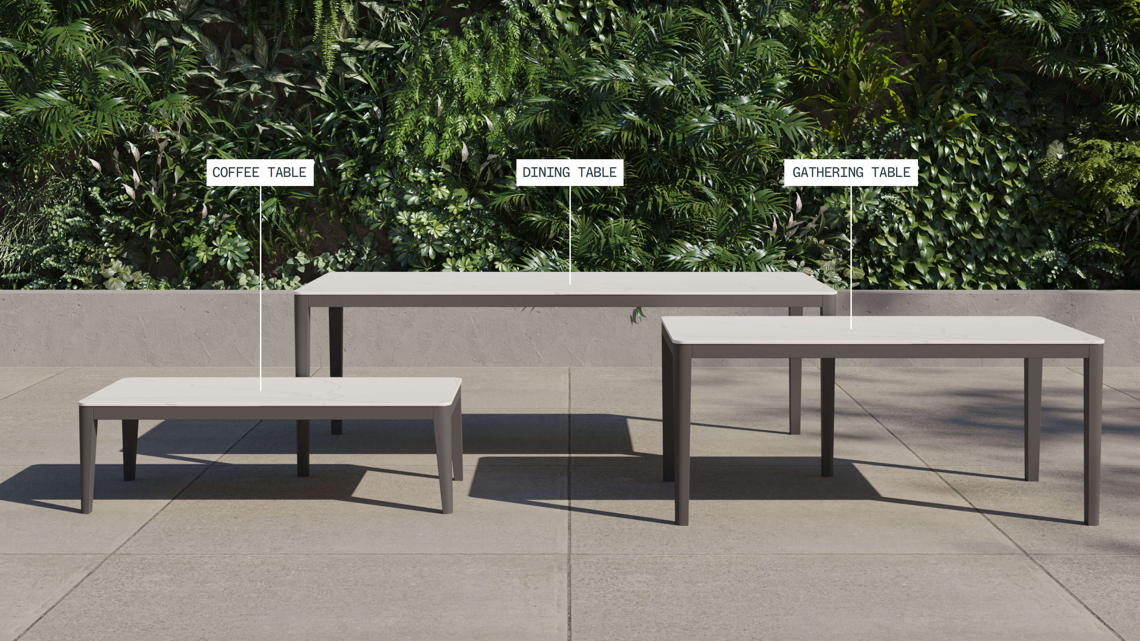 OuterStone Outdoor Gathering Table #color_glacier white