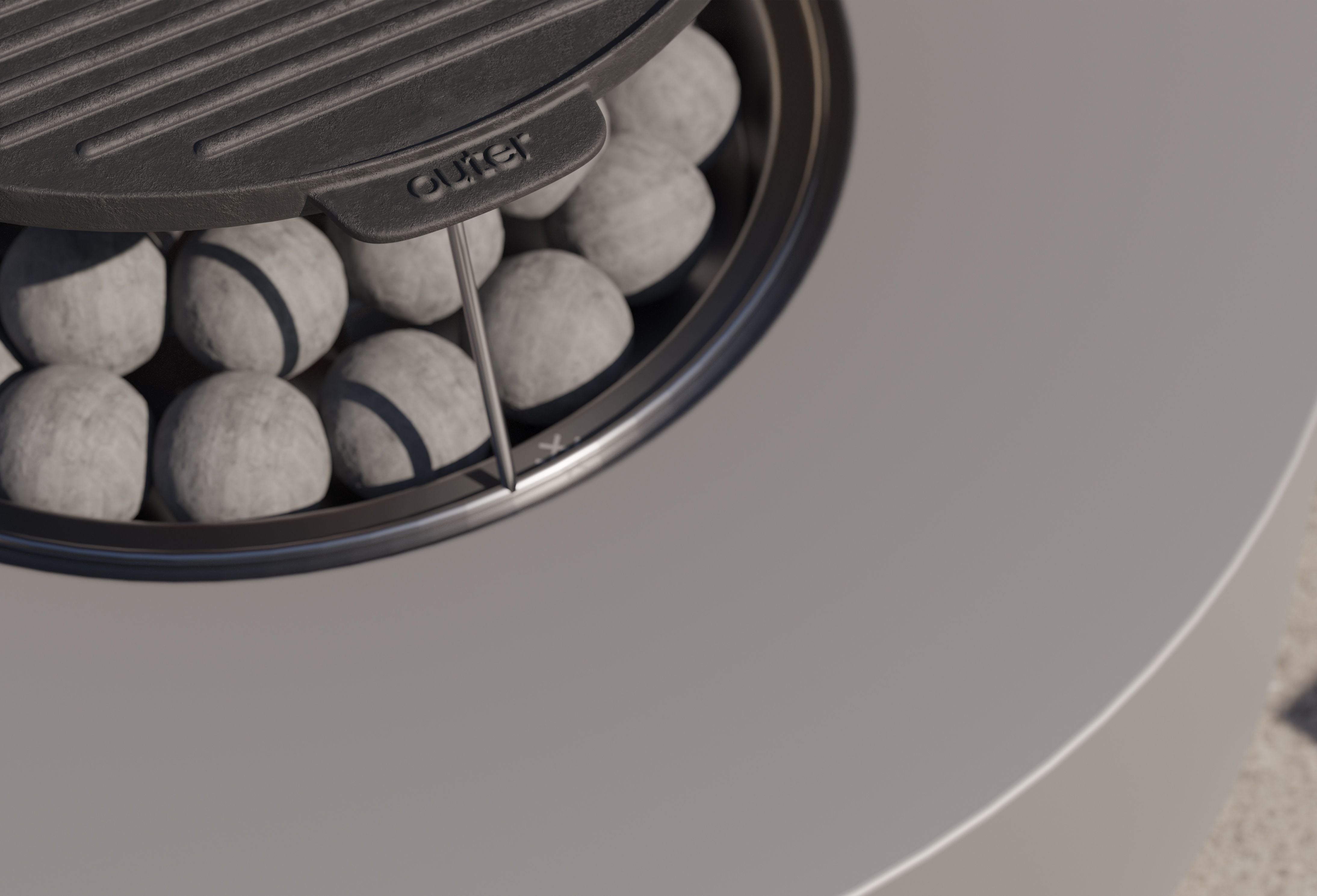 Concrete Fire Pit Table Cooking Set - Round