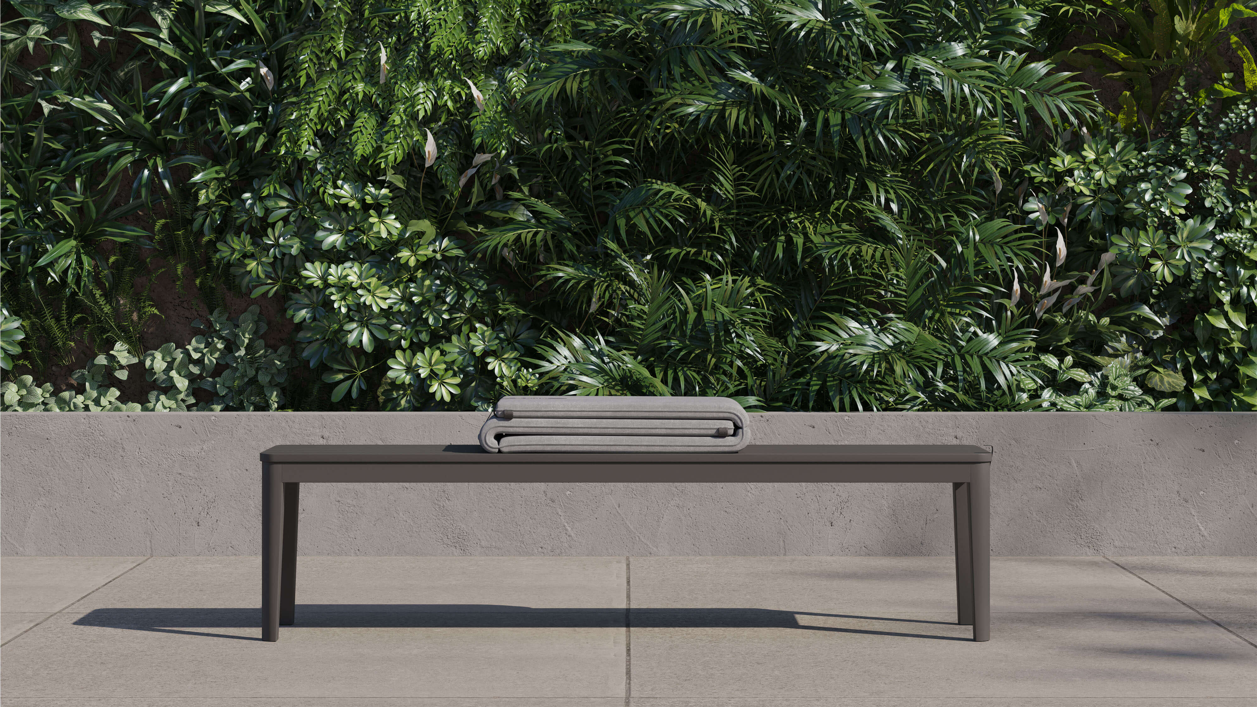 Aluminum Dining Bench #color_charcoal