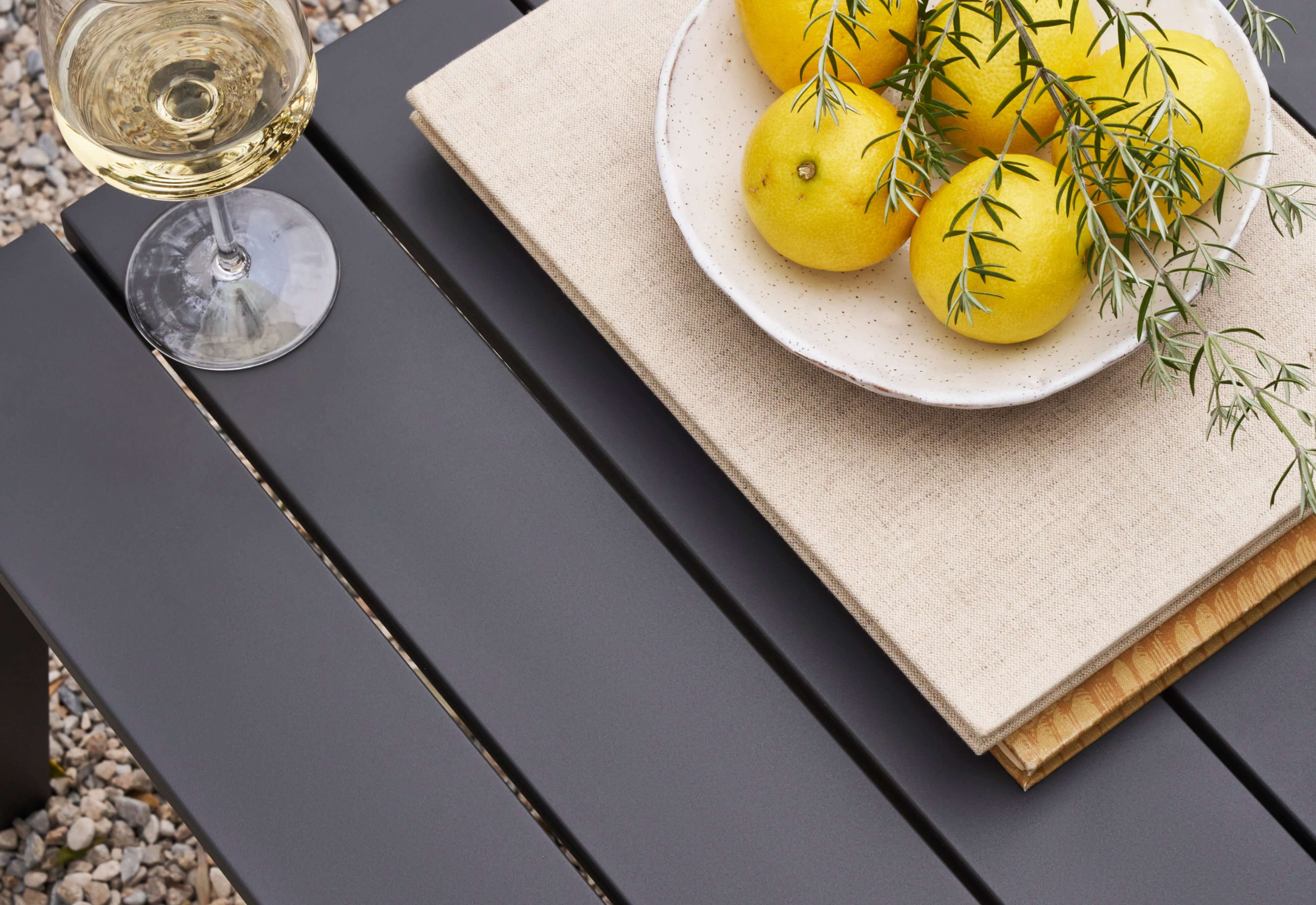 Aluminum Outdoor Coffee Table - Rectangular #color_charcoal