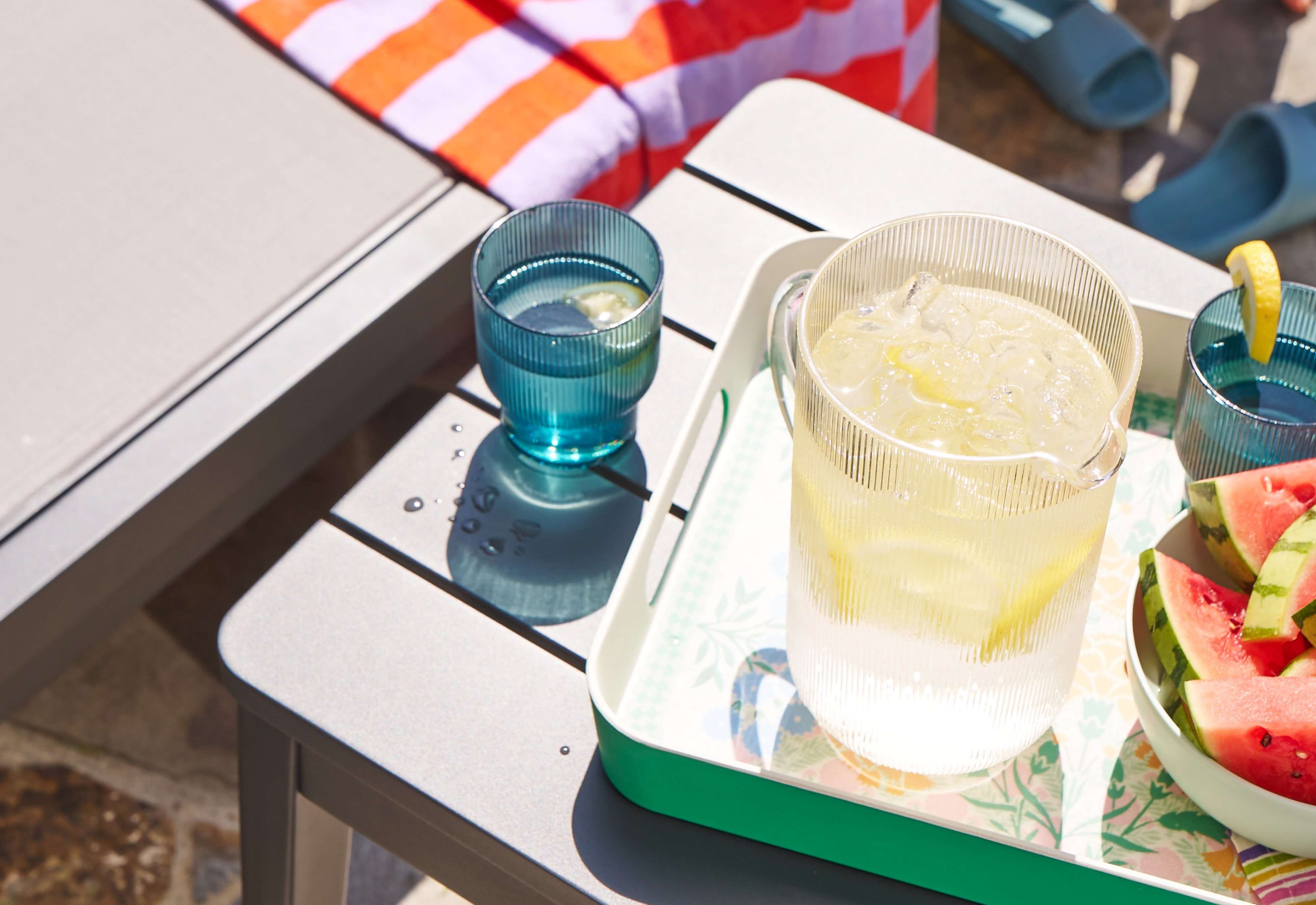 Aluminum Outdoor Side Table - Rectangular #table color_charcoal