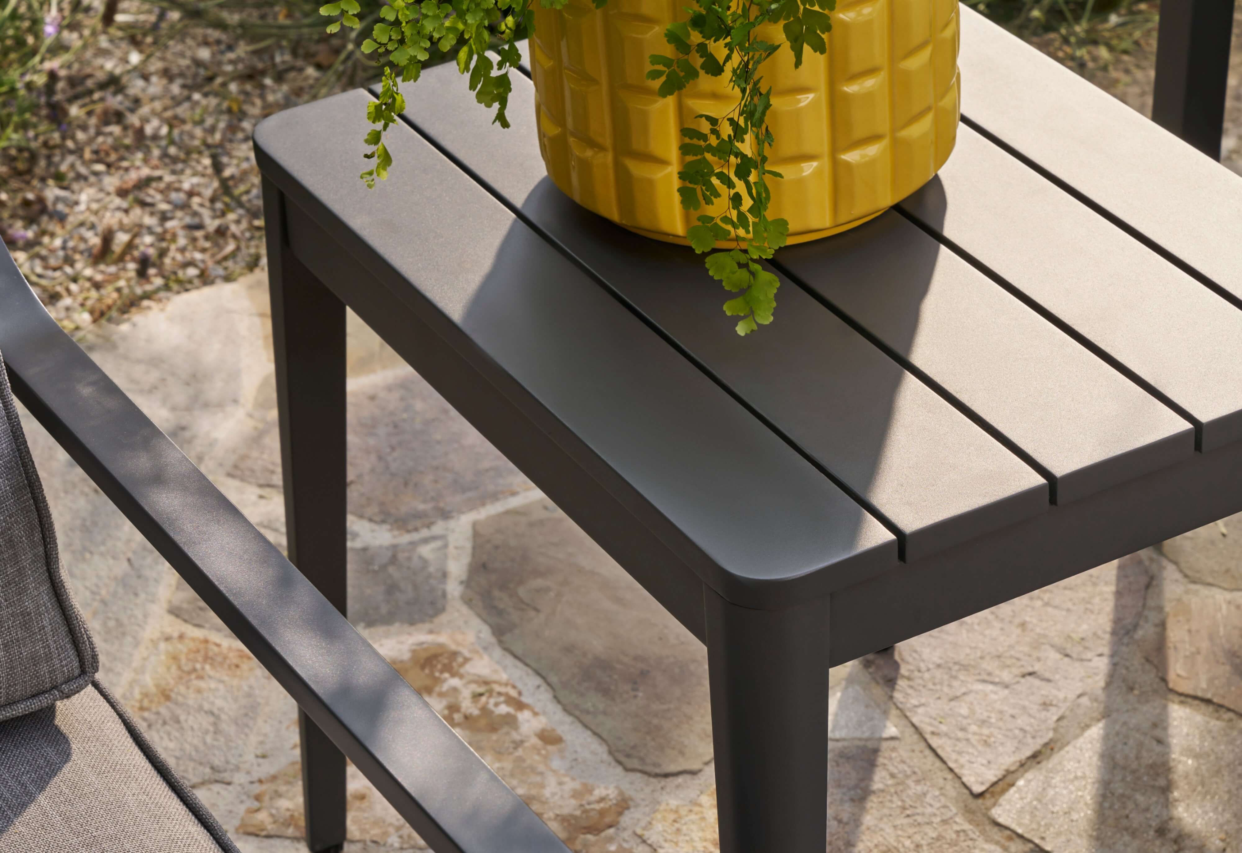 Aluminum Outdoor Side Table - Rectangular #color_charcoal